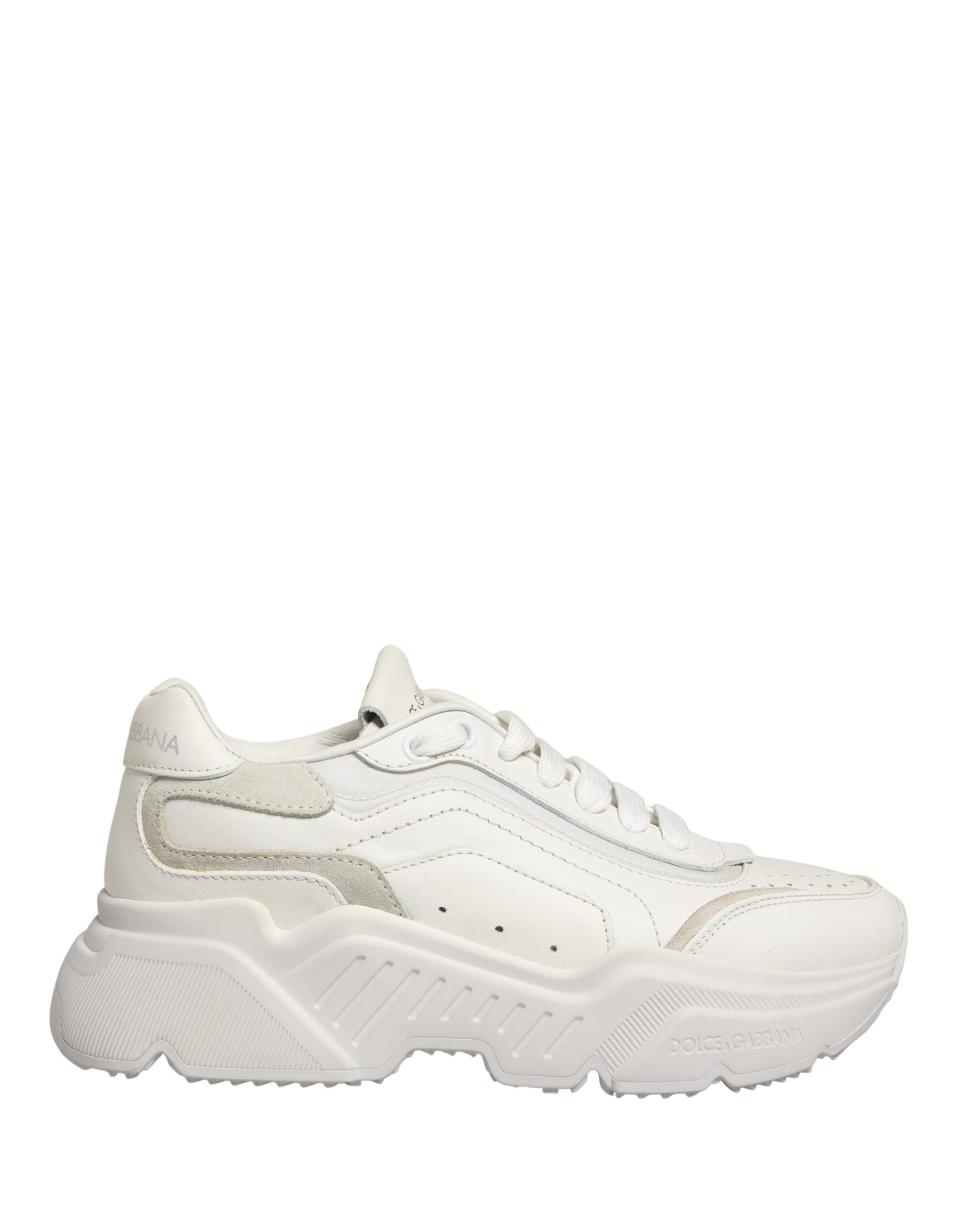 Dolce & Gabbana White Leather Daymaster Low Top Sneakers Shoes | Regal Royce