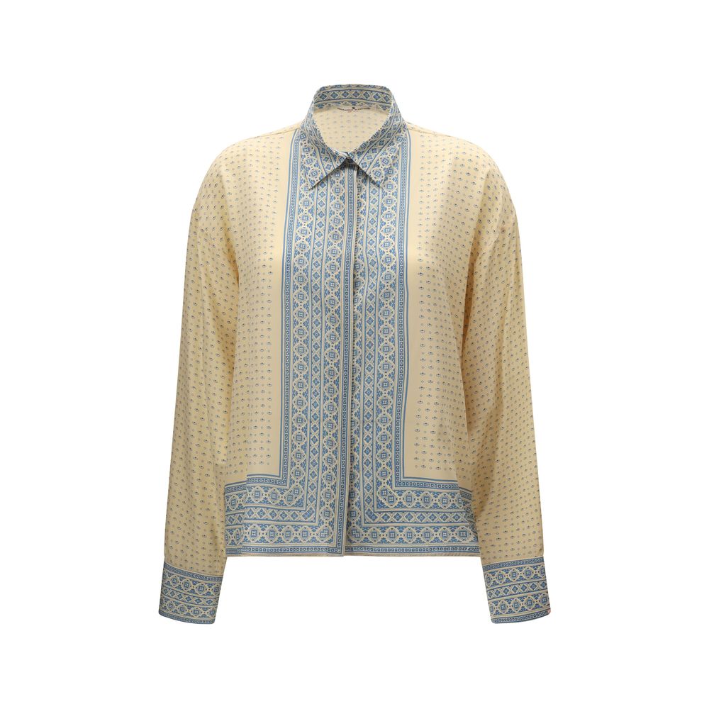 Ermanno Scervino Beige Silk Pattern Shirt | Regal Royce
