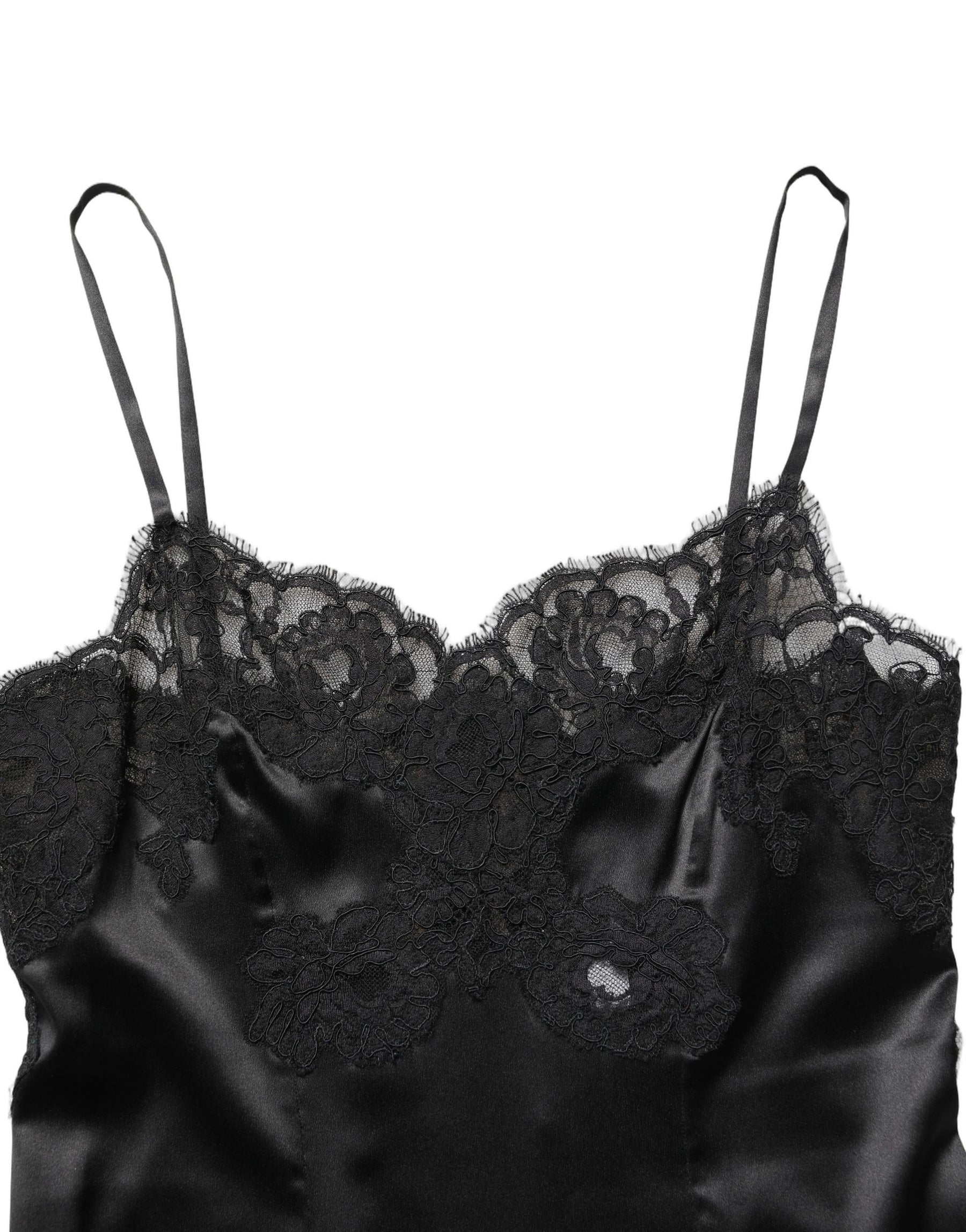 Dolce & Gabbana Black Silk Lace Lingerie Short Chemise Sleepwear | Regal Royce