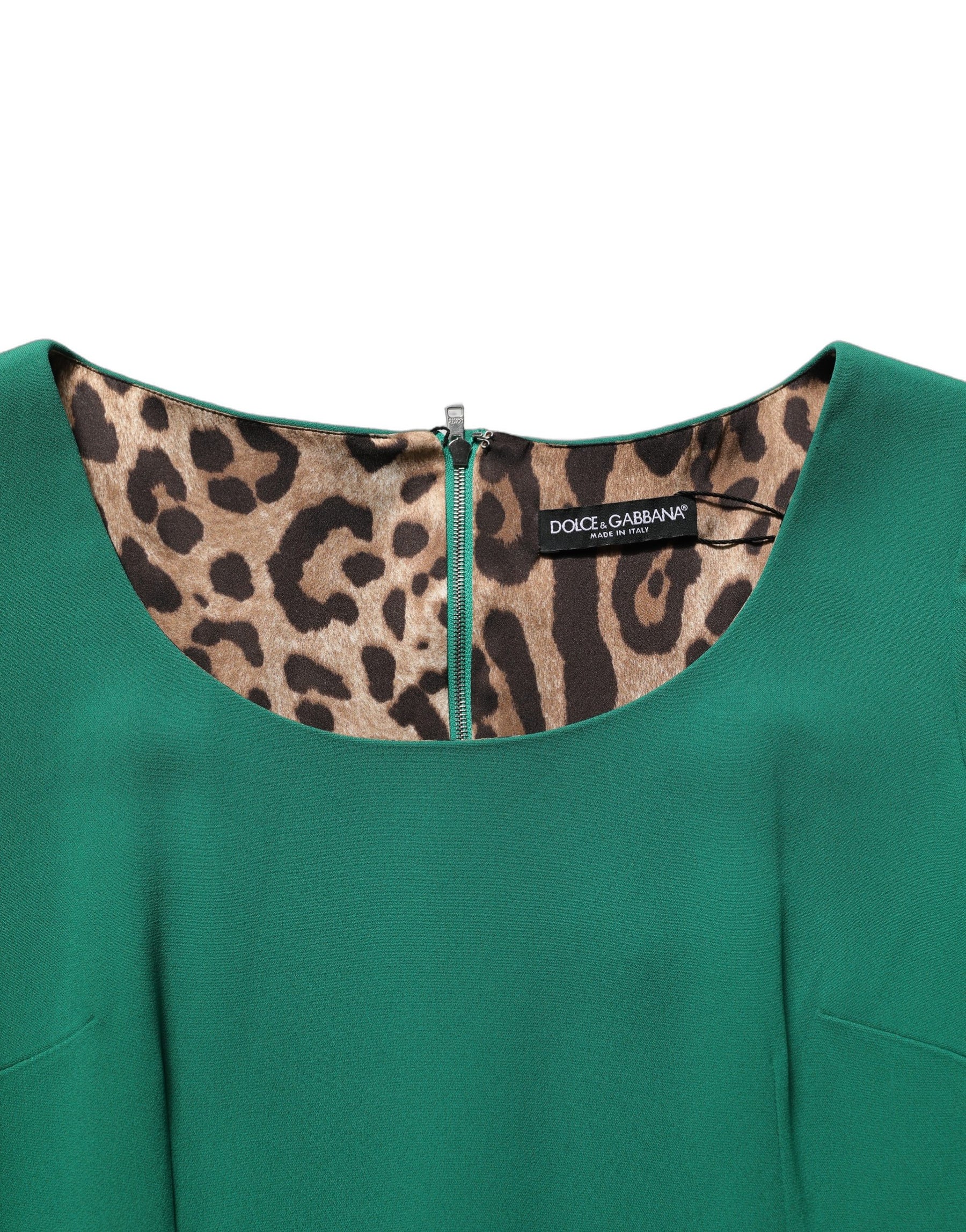 Dolce & Gabbana Green Short Sleeve Pencil Sheath Midi Dress | Regal Royce