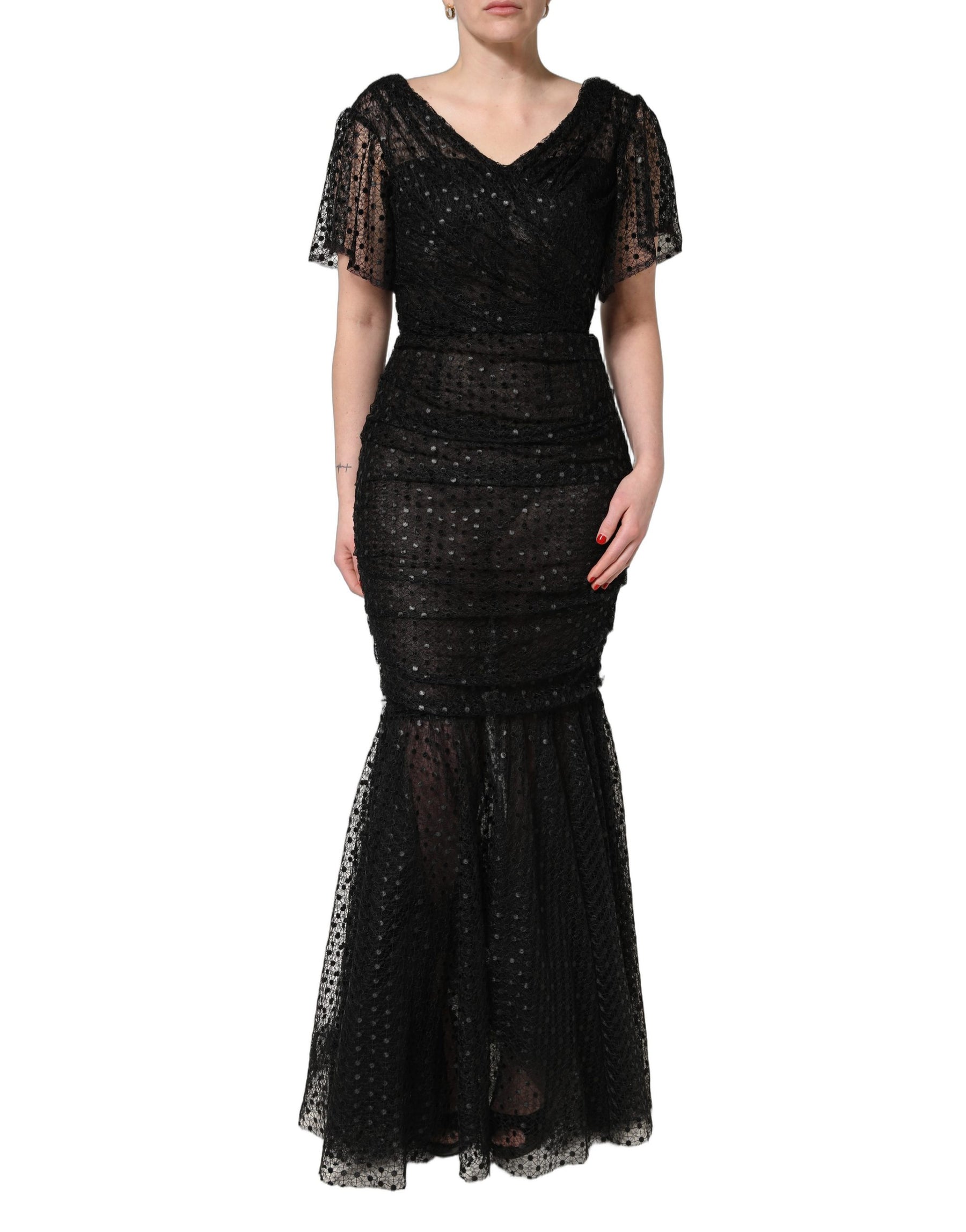 Dolce & Gabbana Black Sequinned Mermaid Evening Gown Dress | Regal Royce