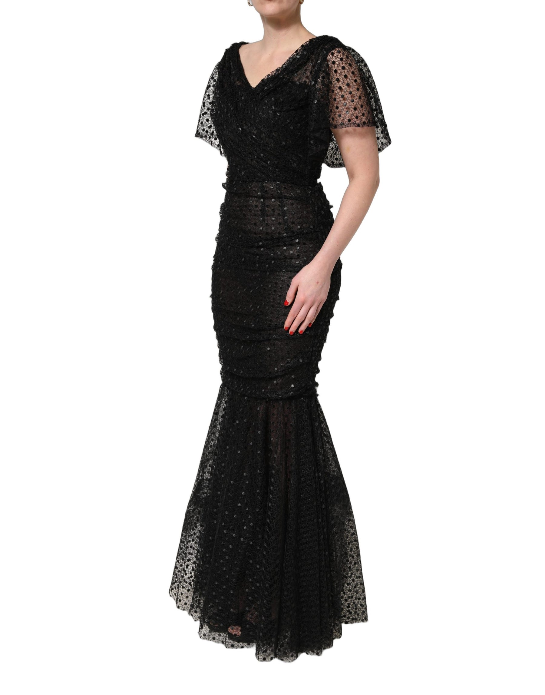 Dolce & Gabbana Black Sequinned Mermaid Evening Gown Dress | Regal Royce