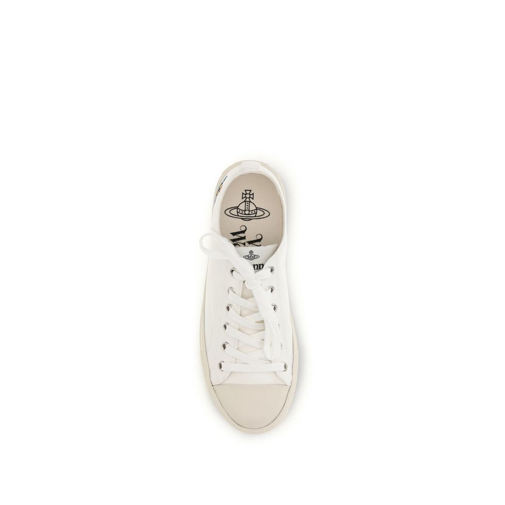 Vivienne Westwood White Fabric Low Top Sneakers | Regal Royce