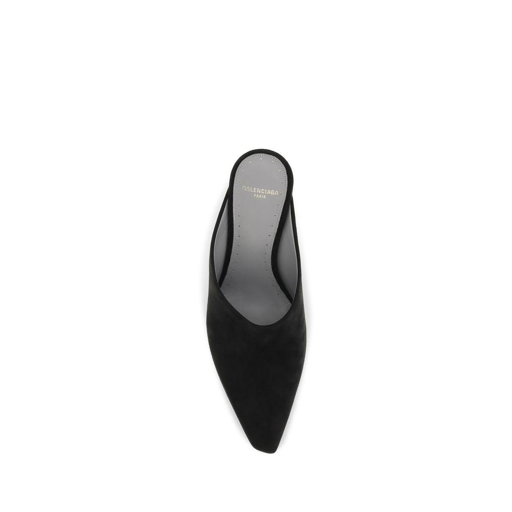 Balenciaga Black Suede Leather Mules | Regal Royce