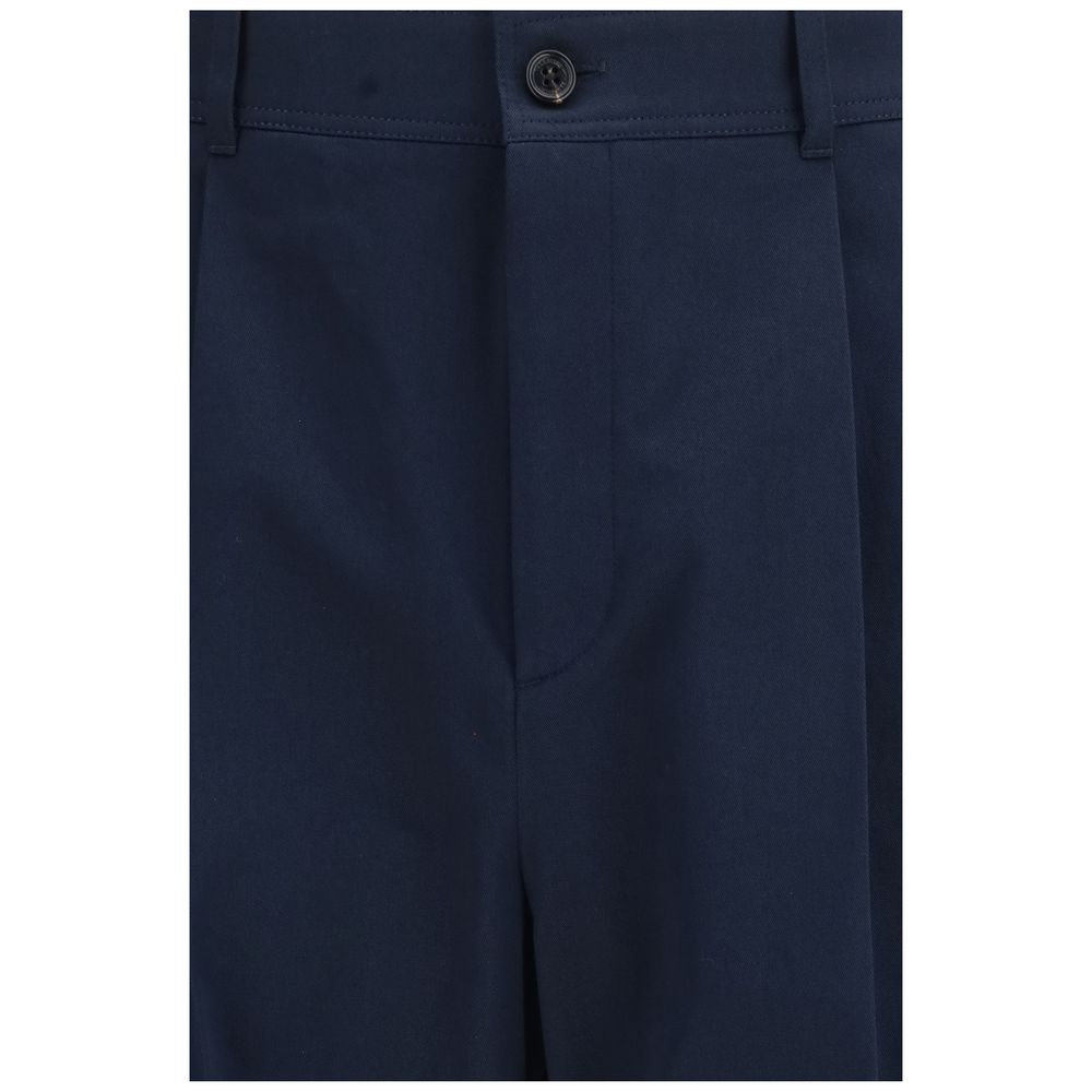 Valentino Blue Cotton Casual Pants | Regal Royce