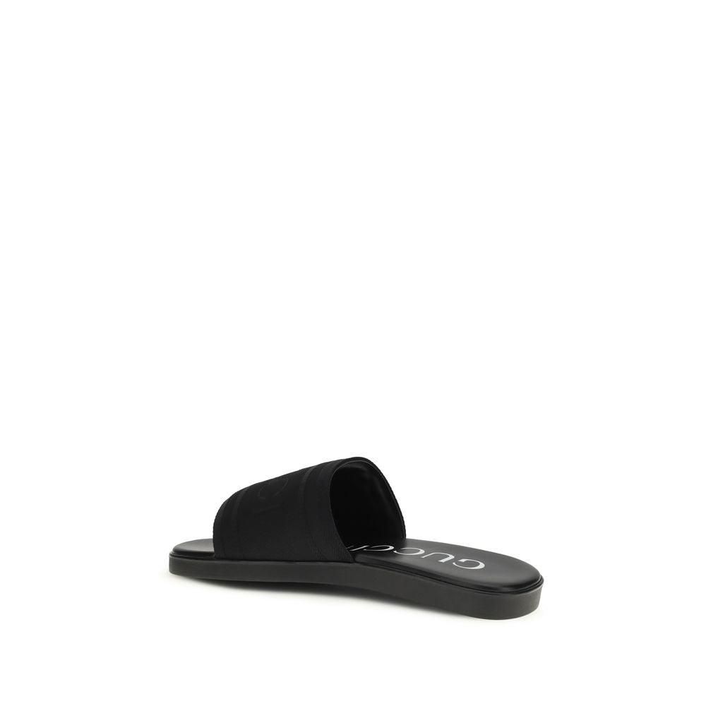 Gucci Black Fabric Flat Sandals | Regal Royce
