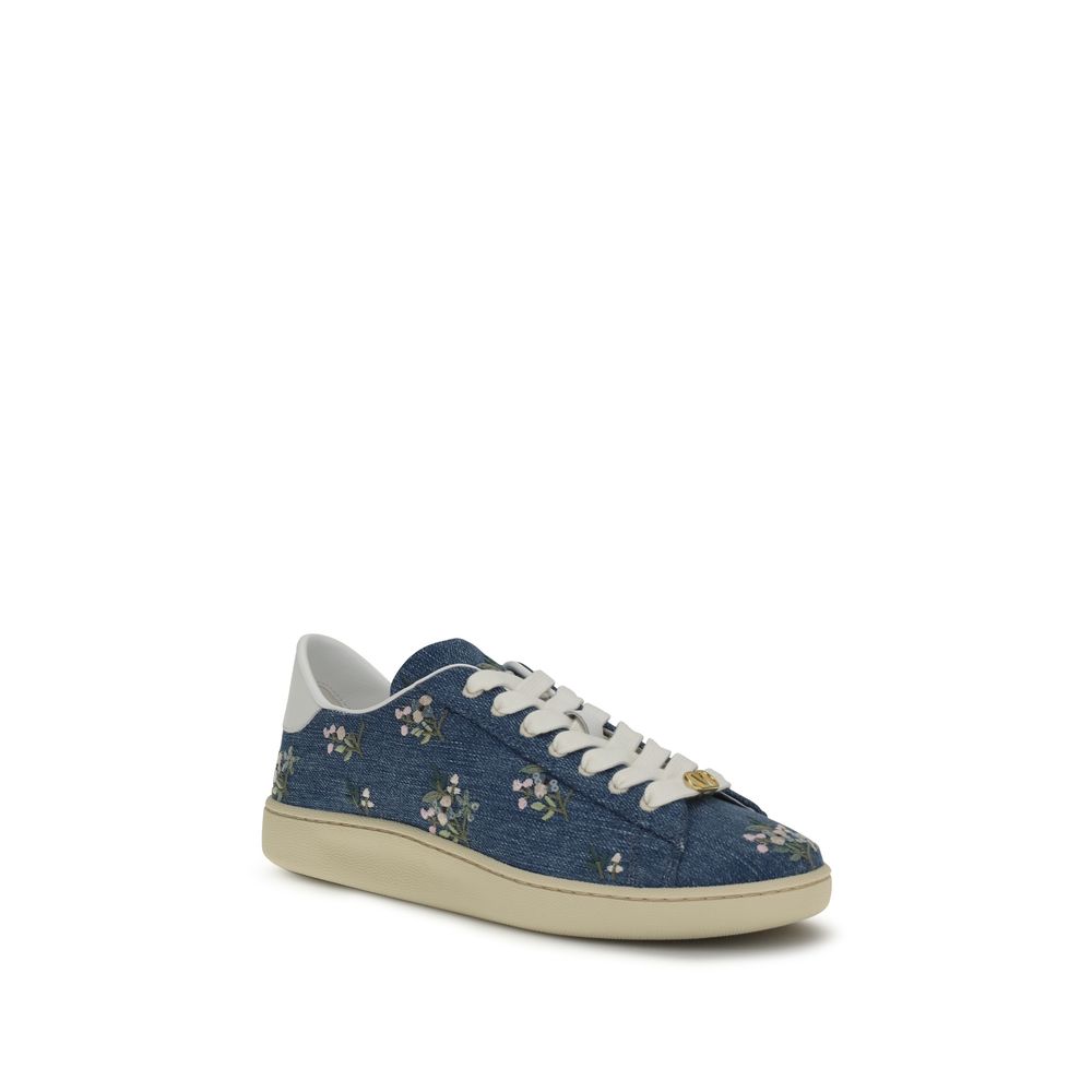 Valentino Garavani Blue Fabric Low Top Sneakers | Regal Royce