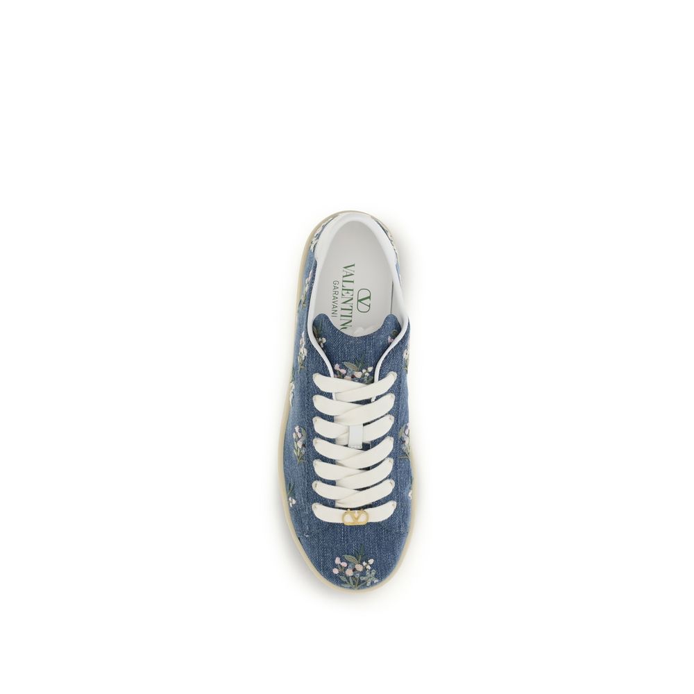 Valentino Garavani Blue Fabric Low Top Sneakers | Regal Royce