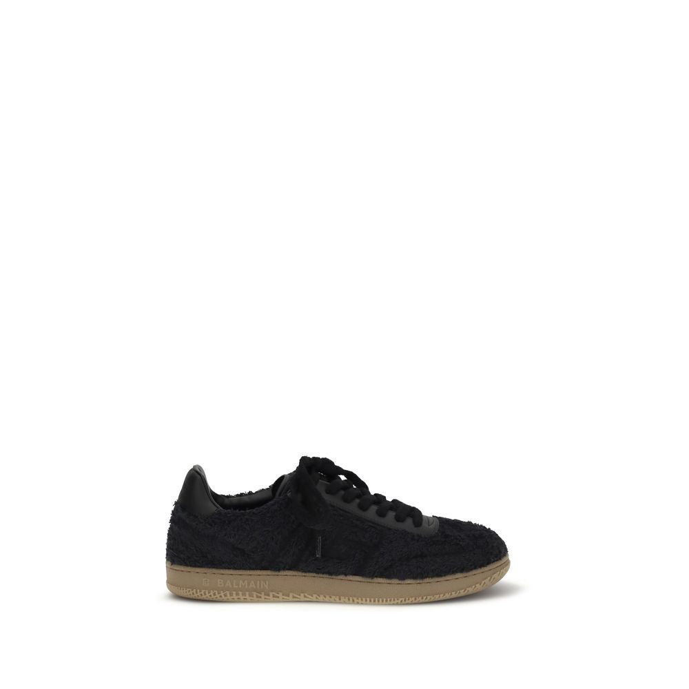 Balmain Black Suede Leather Low Top Sneakers | Regal Royce