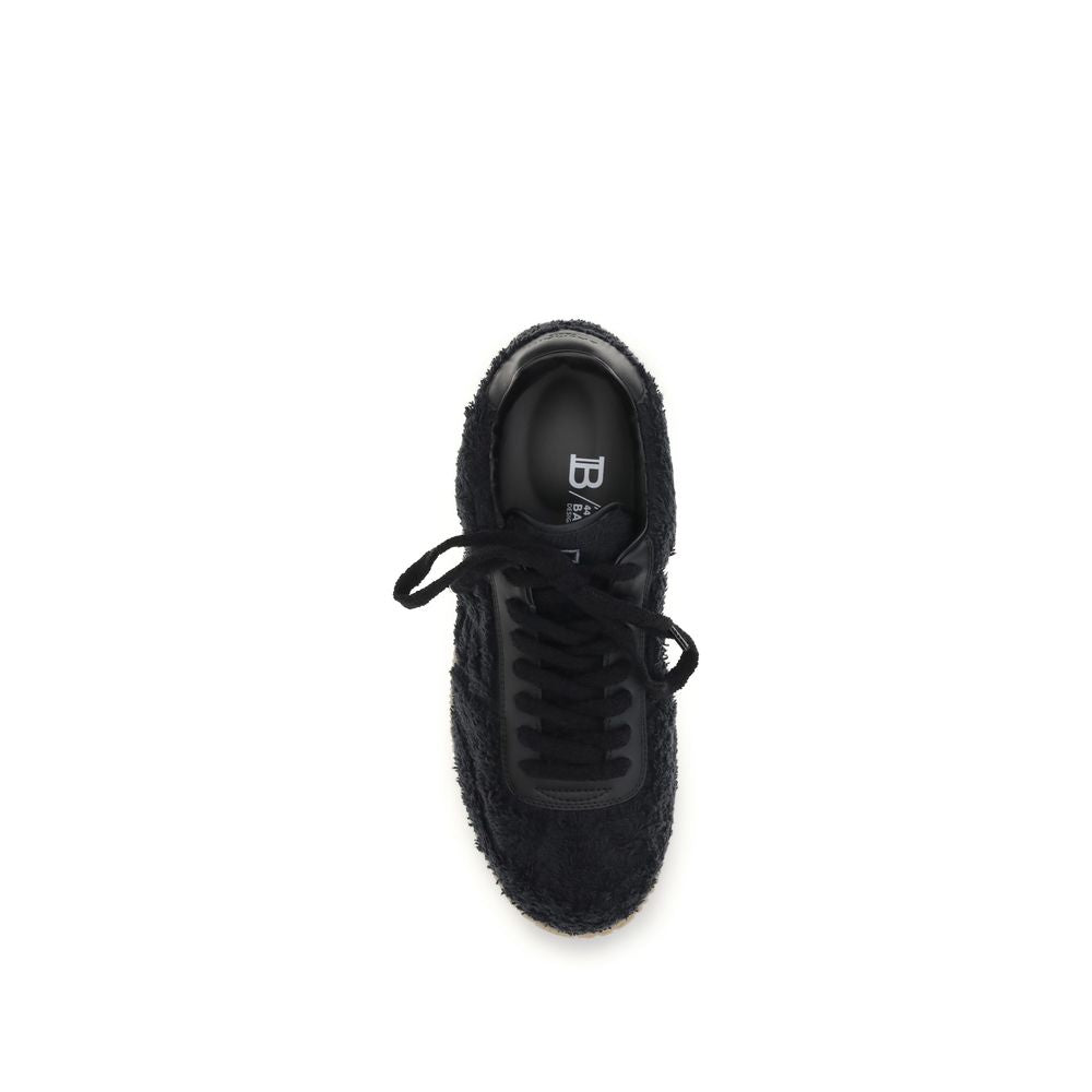 Balmain Black Suede Leather Low Top Sneakers | Regal Royce