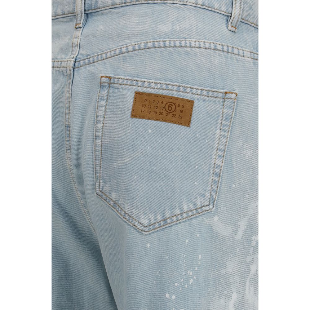 MM6 Blue Cotton Straight-Leg Jeans | Regal Royce