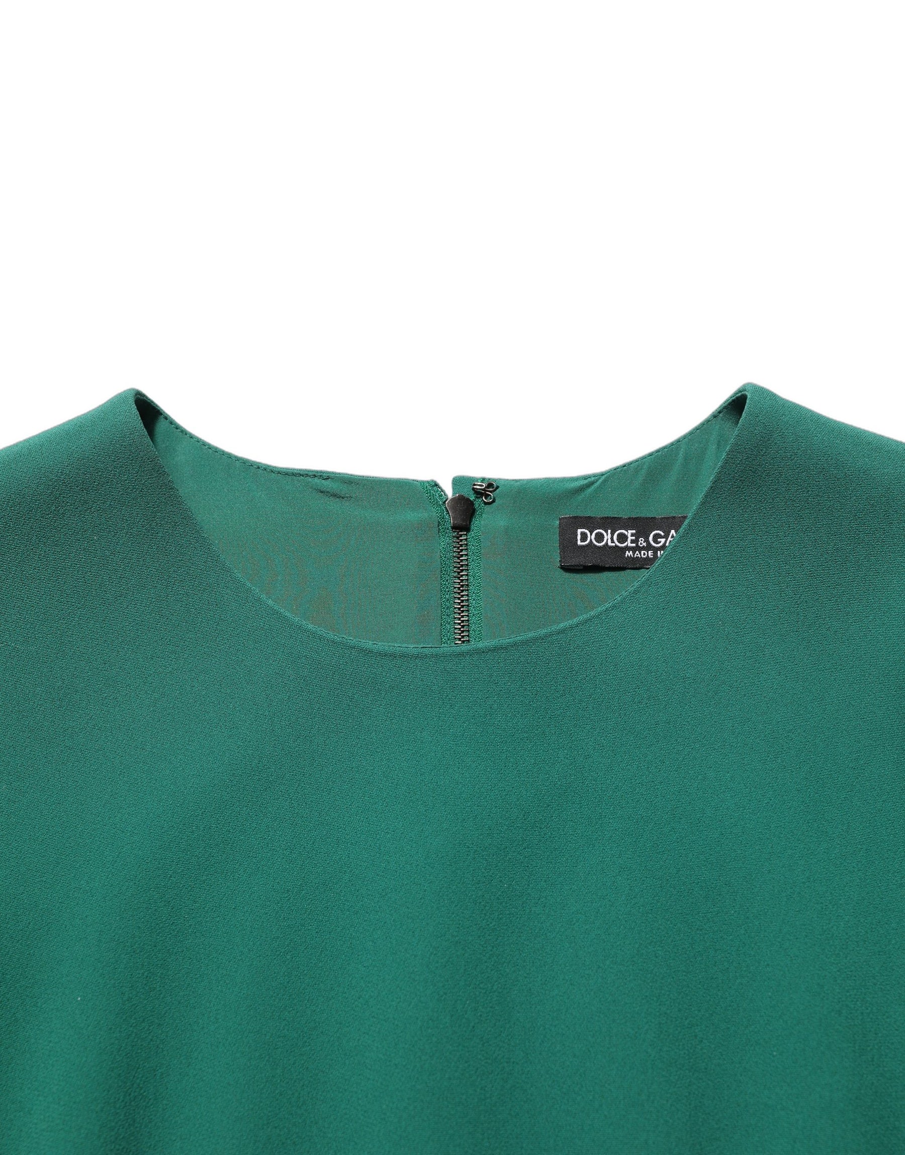 Dolce & Gabbana Green Viscose Long Sleeves A-line Mini Dress | Regal Royce