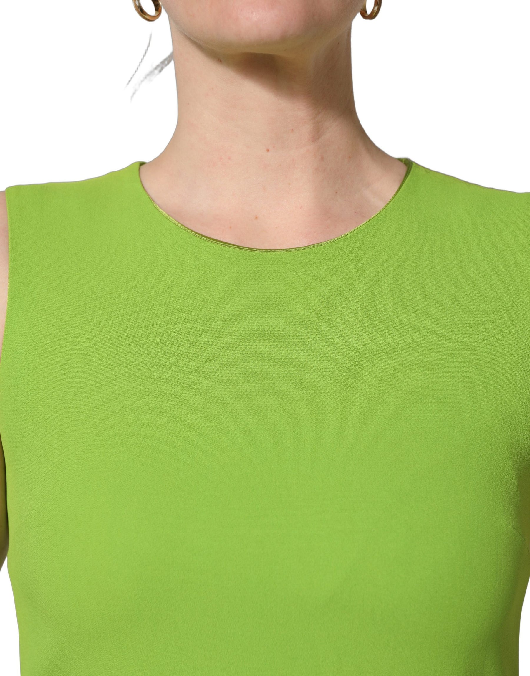 Dolce & Gabbana Green Viscose Sleeveless A-line Mini Dress | Regal Royce