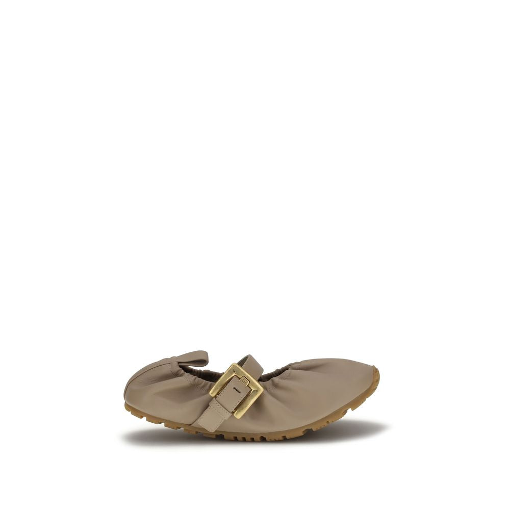 Balmain Beige Lamb Ovis Aries Aries Ballet Flats | Regal Royce