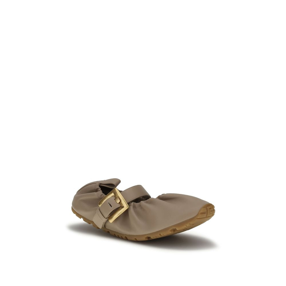 Balmain Beige Lamb Ovis Aries Aries Ballet Flats | Regal Royce