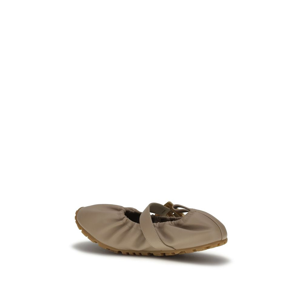 Balmain Beige Lamb Ovis Aries Aries Ballet Flats | Regal Royce