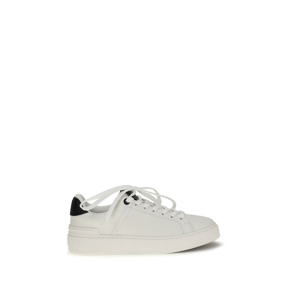 Balmain Black Calf Leather Bos Taurus Low Top Sneakers | Regal Royce