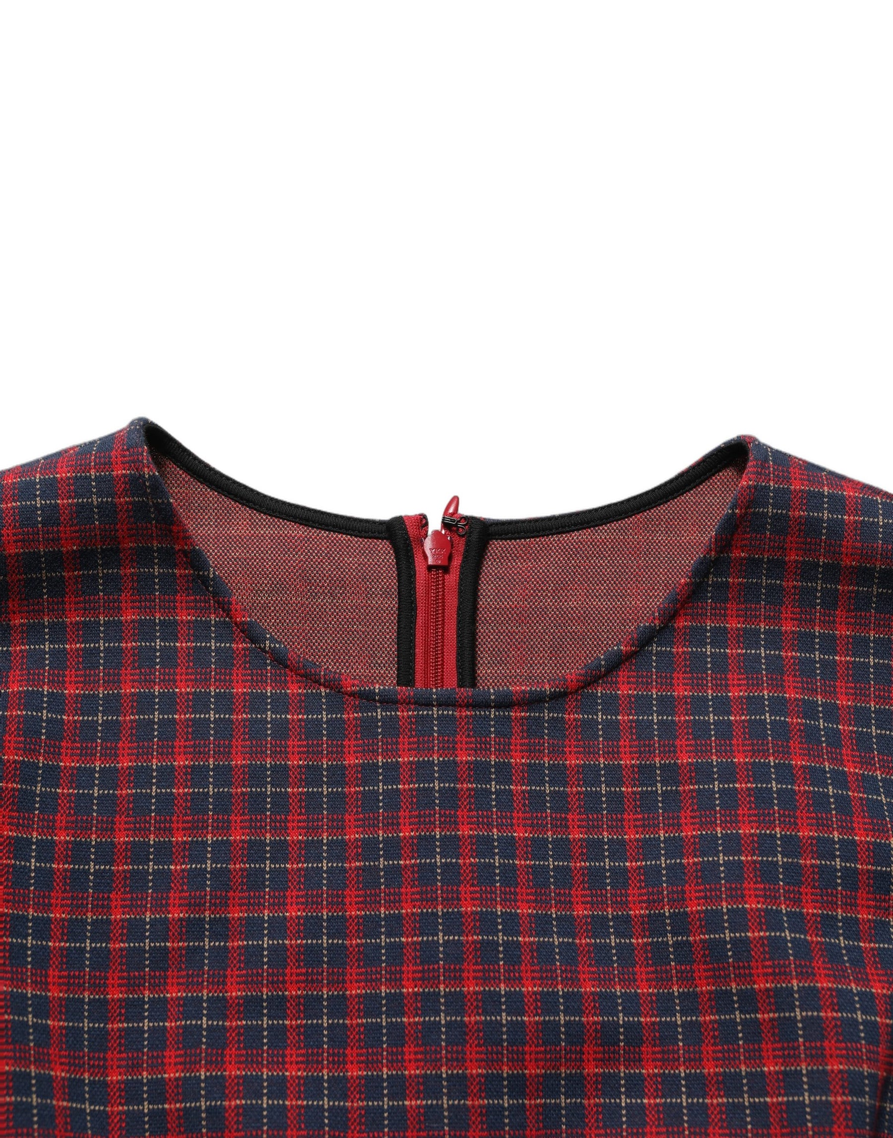 Dolce & Gabbana Red Black Checkered ShortSleeve Sheath Dress | Regal Royce