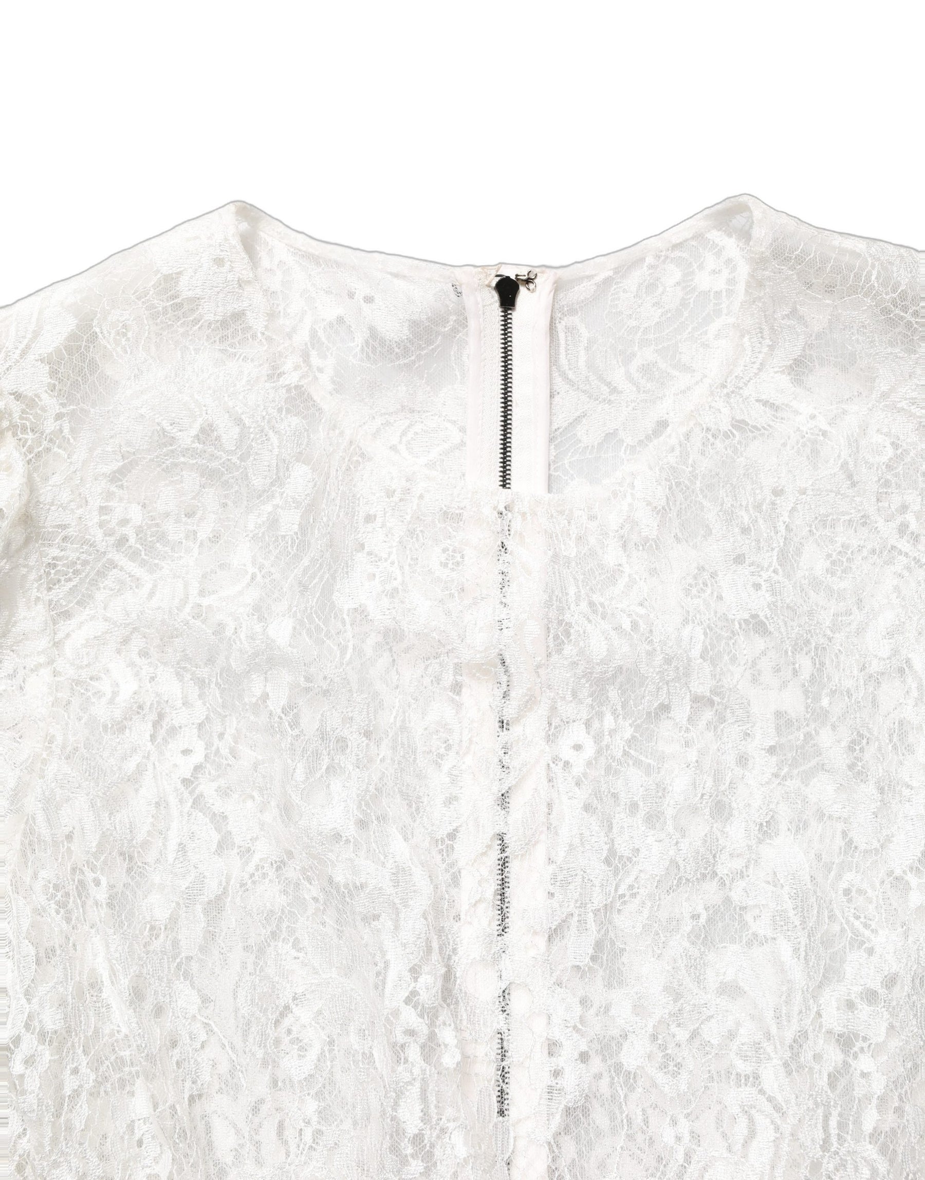 Dolce & Gabbana White Lace Top Embellished Black Skirt Dress | Regal Royce