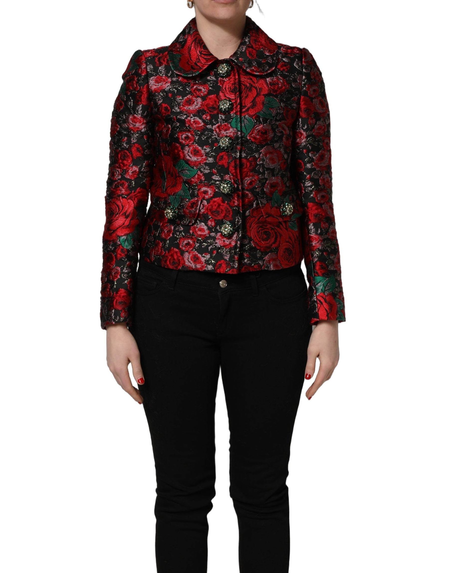 Dolce & Gabbana Multicolor Floral Brocade ButtonBlazer Jacket | Regal Royce