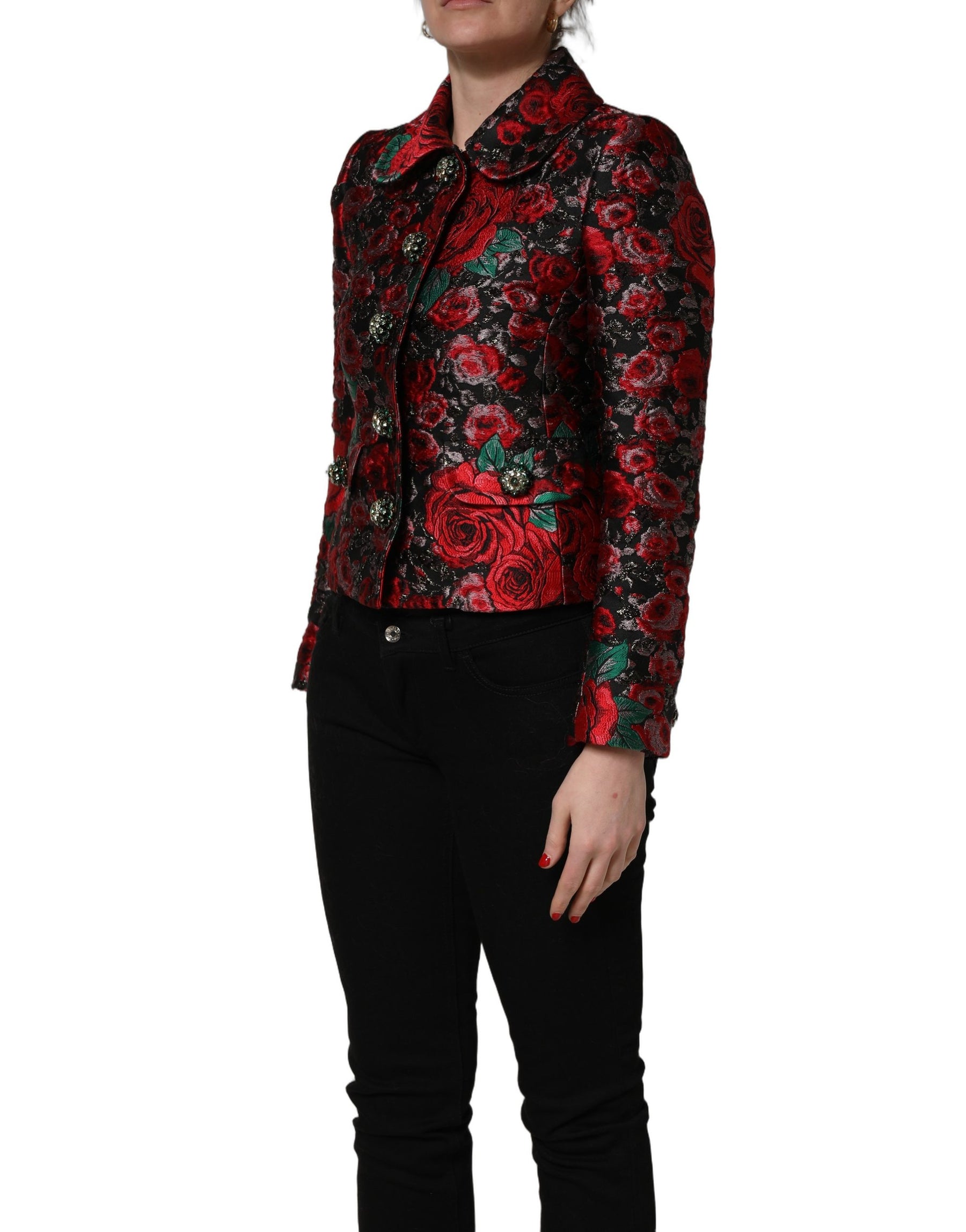 Dolce & Gabbana Multicolor Floral Brocade ButtonBlazer Jacket | Regal Royce