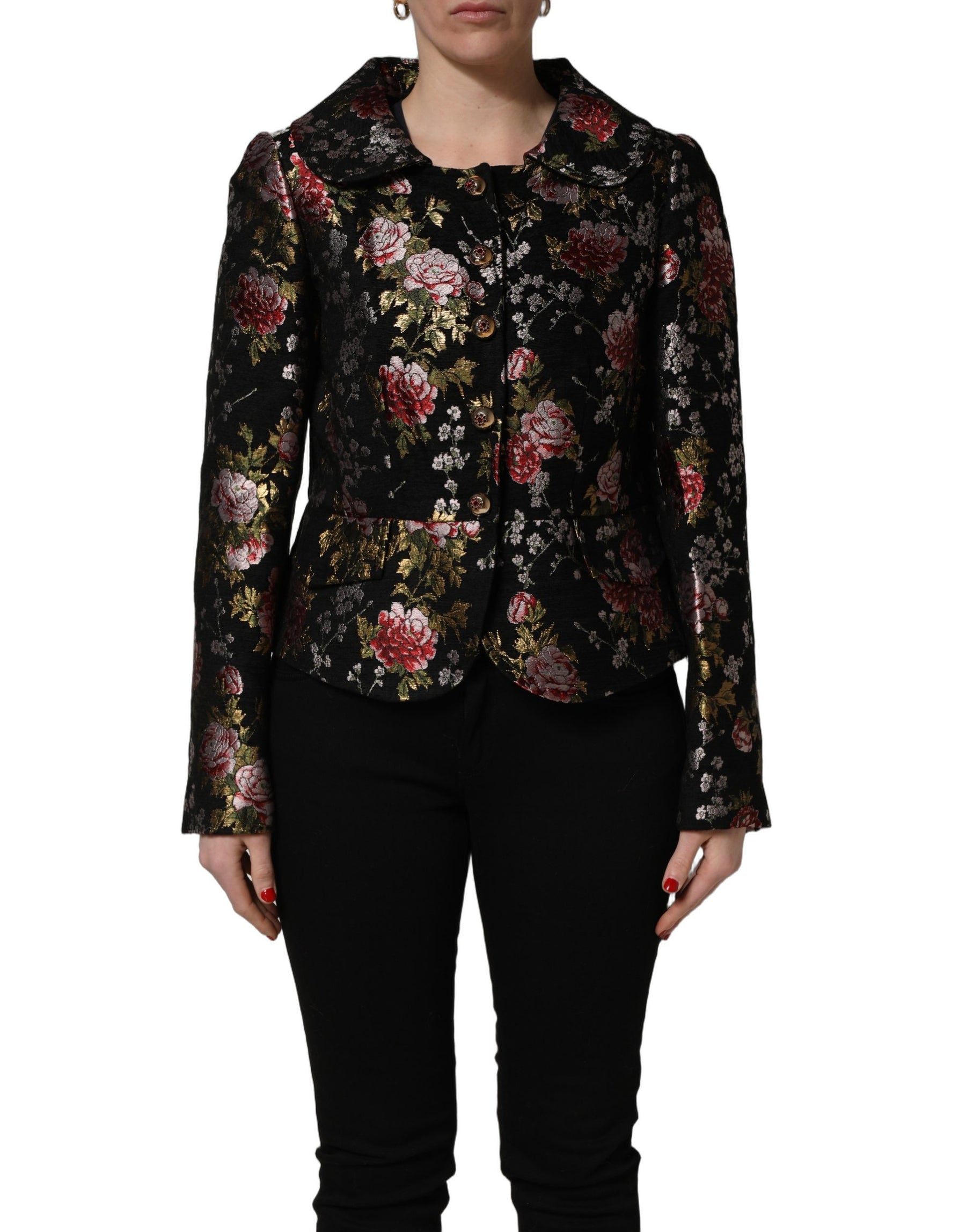Dolce & Gabbana Multicolor Floral Brocade Blazer Jacket | Regal Royce