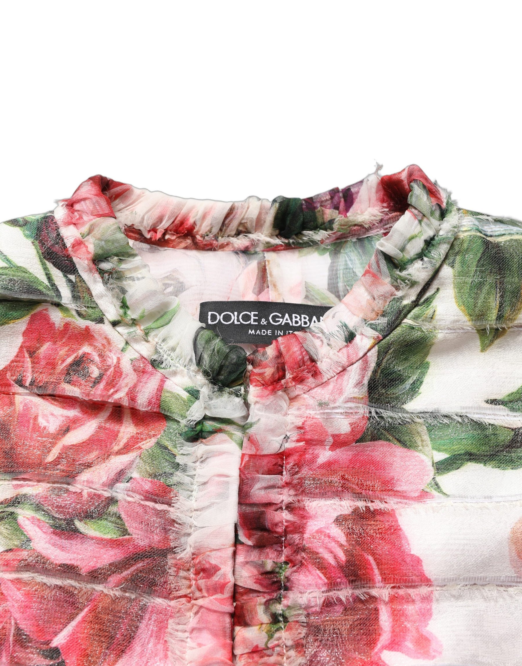 Dolce & Gabbana Multicolor Peony Print Polyester Coat Jacket | Regal Royce