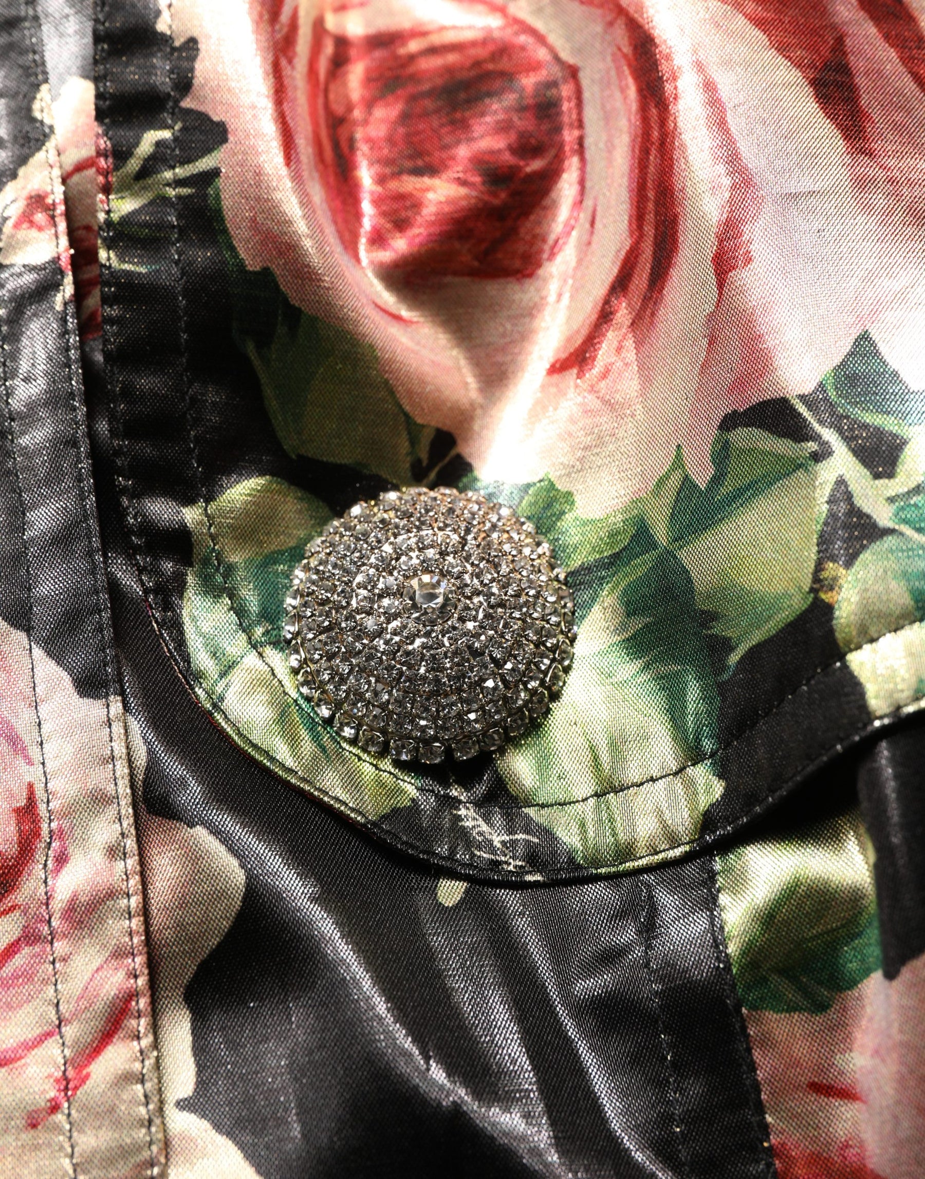 Dolce & Gabbana Black Floral Belted Polyester Trench Coat Jacket | Regal Royce