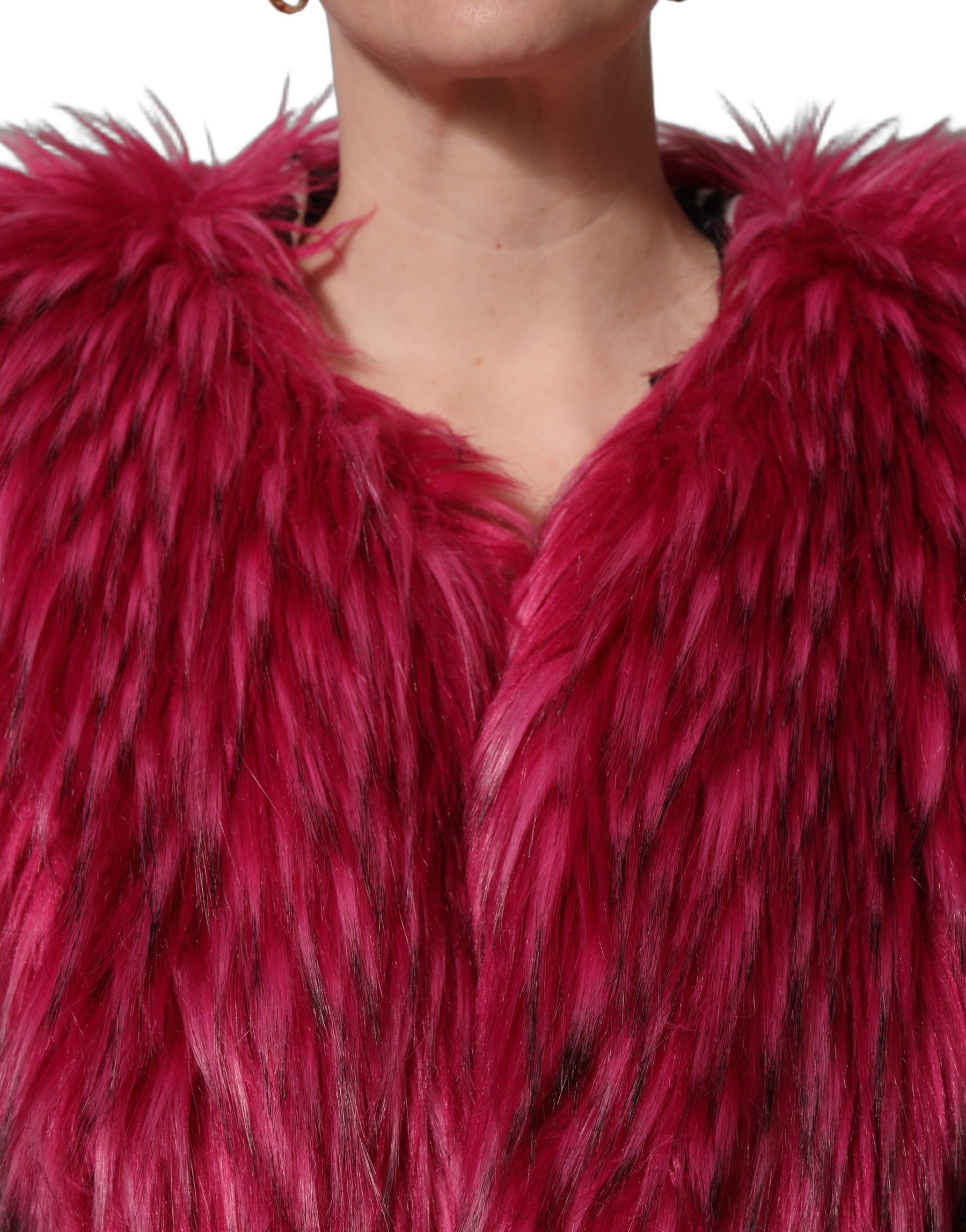 Dolce & Gabbana Fuchsia Belted Faux-Fur Trench Coat Jacket | Regal Royce