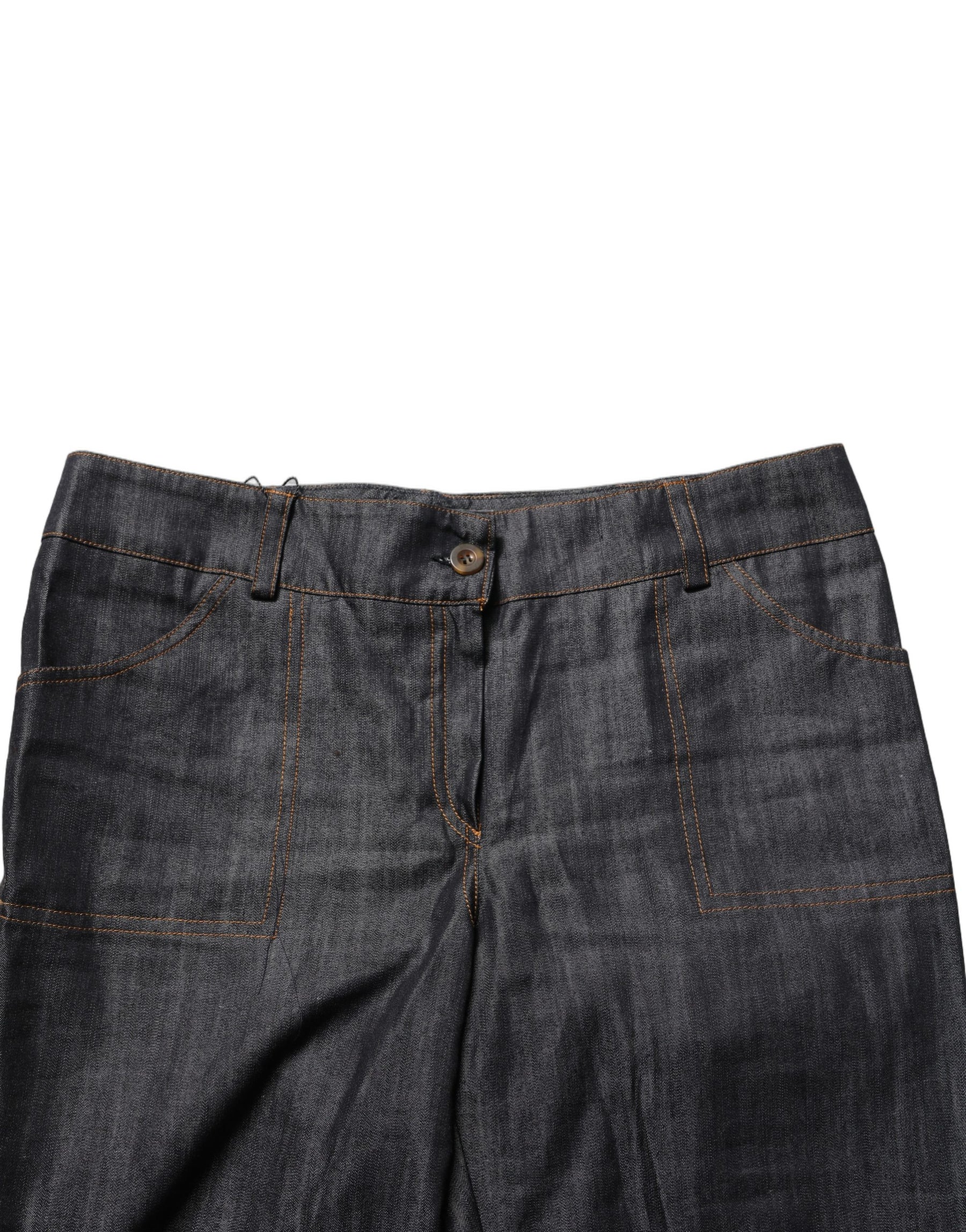 BENCIVENGA Black Cotton Mid Waist Skinny Denim Trouser Jeans | Regal Royce