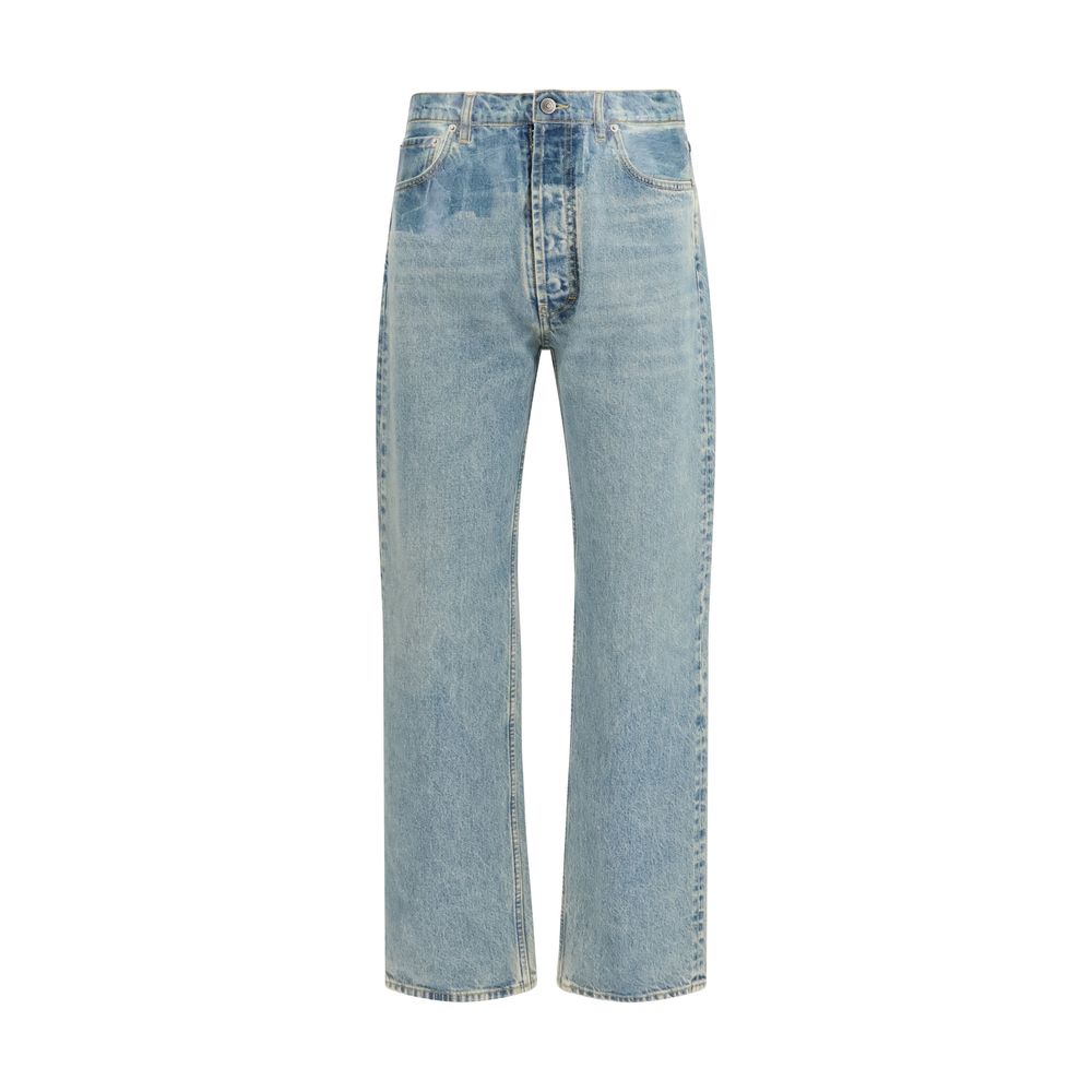 Maison Margiela Blue Cotton Straight-Leg Jeans | Regal Royce