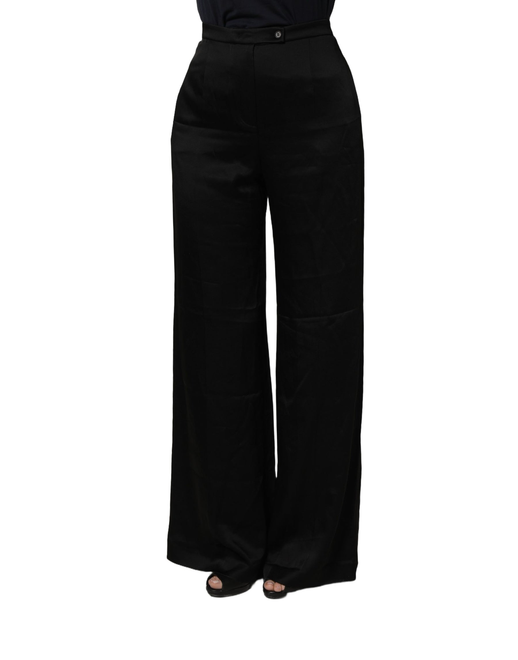 Alberta Ferretti Black HighWaist WideLeg Women Trouser Pants | Regal Royce