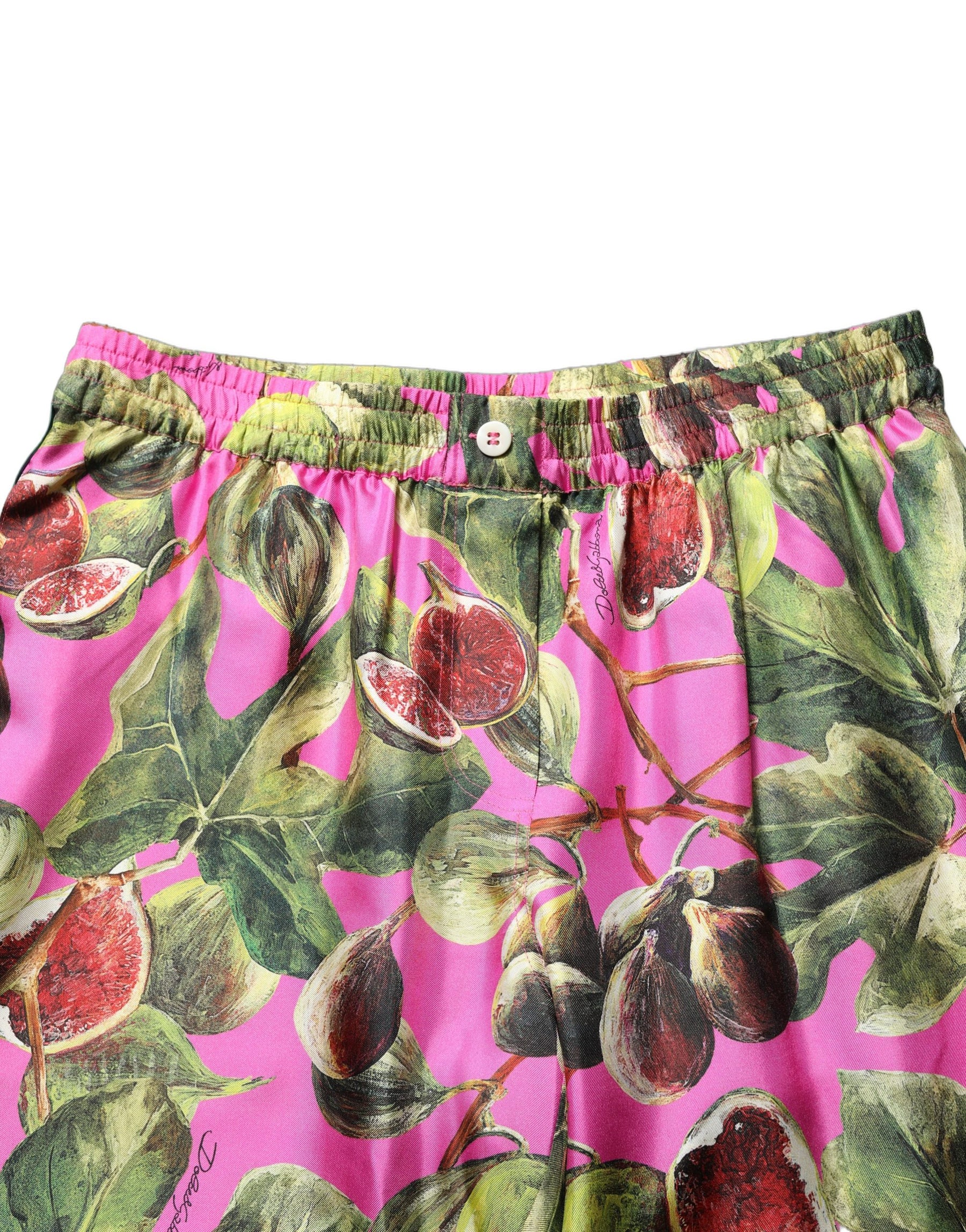 Dolce & Gabbana Fuchsia Fig Fruit Leaf Tapered Trouser Pants | Regal Royce