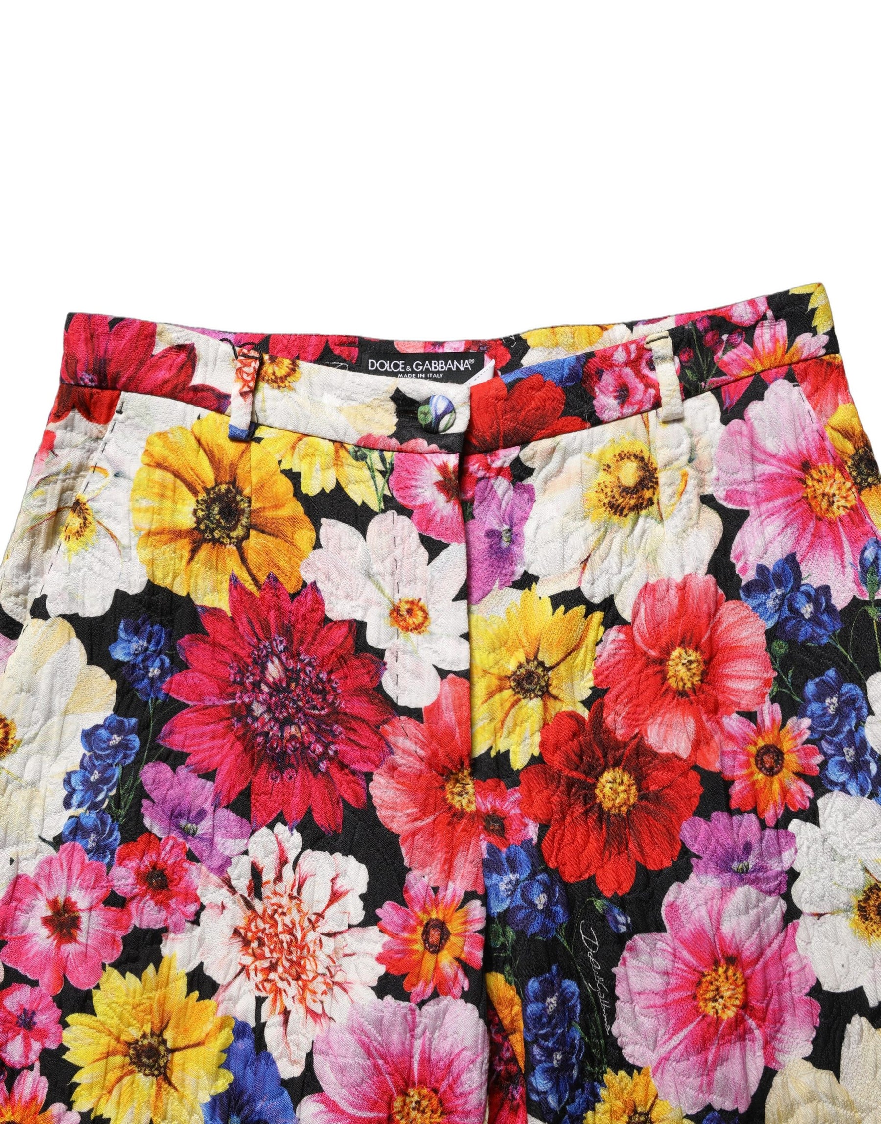 Dolce & Gabbana Multicolor Floral Print Tapered Trouser Pants | Regal Royce