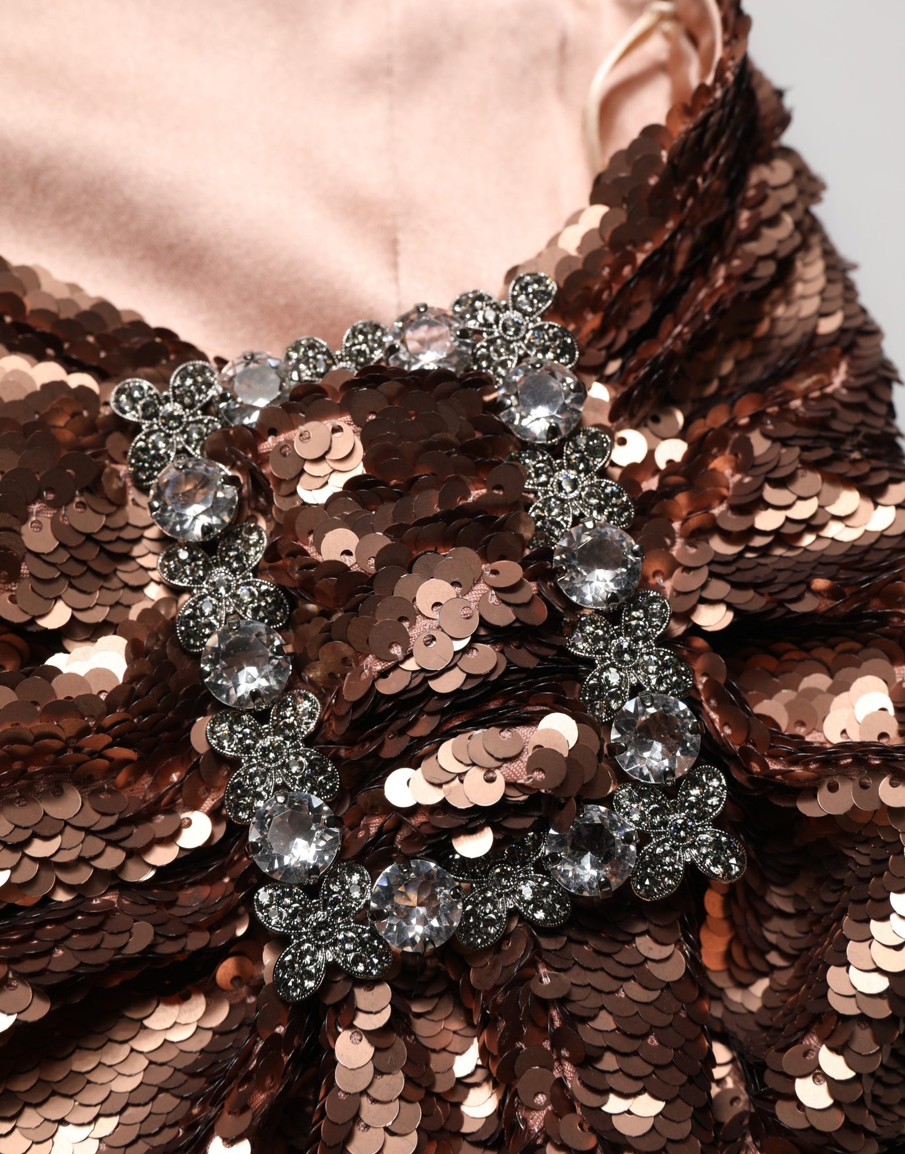 Dolce & Gabbana Rose Gold Embellished Sequinned Maxi Skirt | Regal Royce