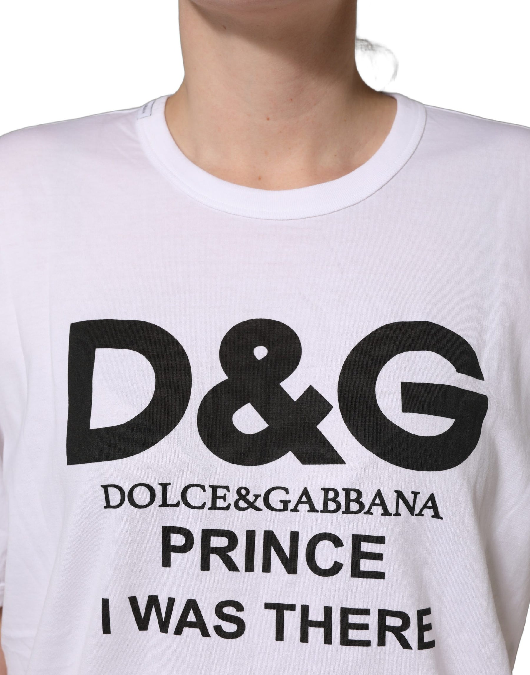 Dolce & Gabbana White D&G PRINCE I WAS THERE Crew Neck T-shirt | Regal Royce