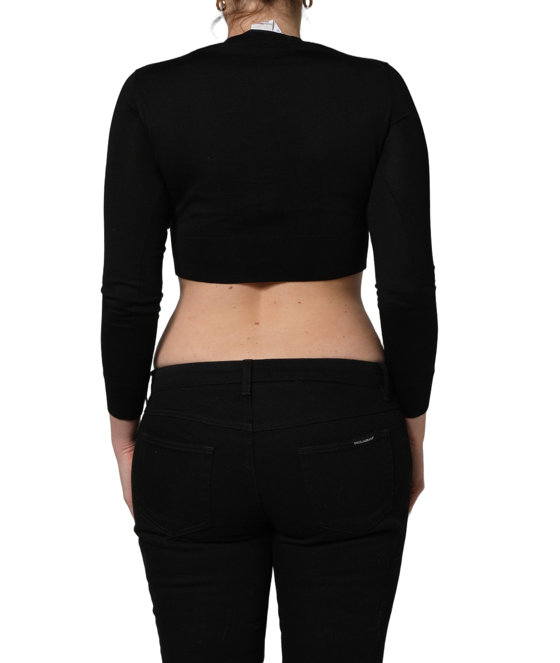 Dolce & Gabbana Black Graphic Print Long-Sleeved Top | Regal Royce
