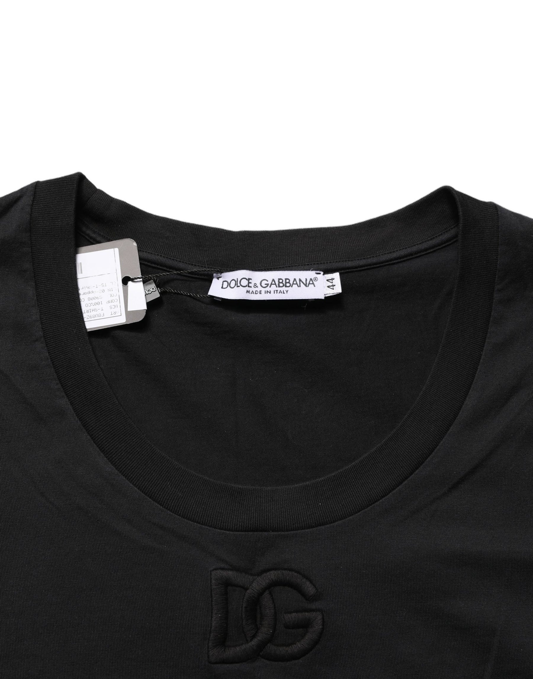 Dolce & Gabbana Black Cotton Short-Sleeve Crew Neck T-shirt | Regal Royce