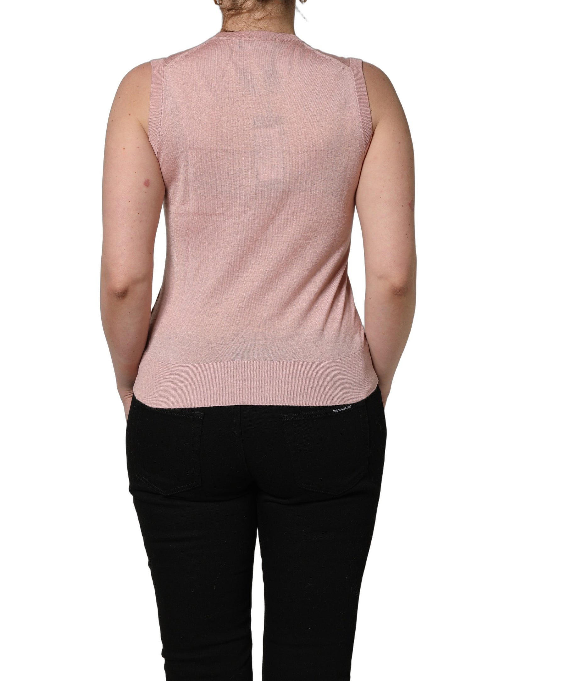 Dolce & Gabbana Pink Sleeveless Cashmere Knitted Tank Top | Regal Royce