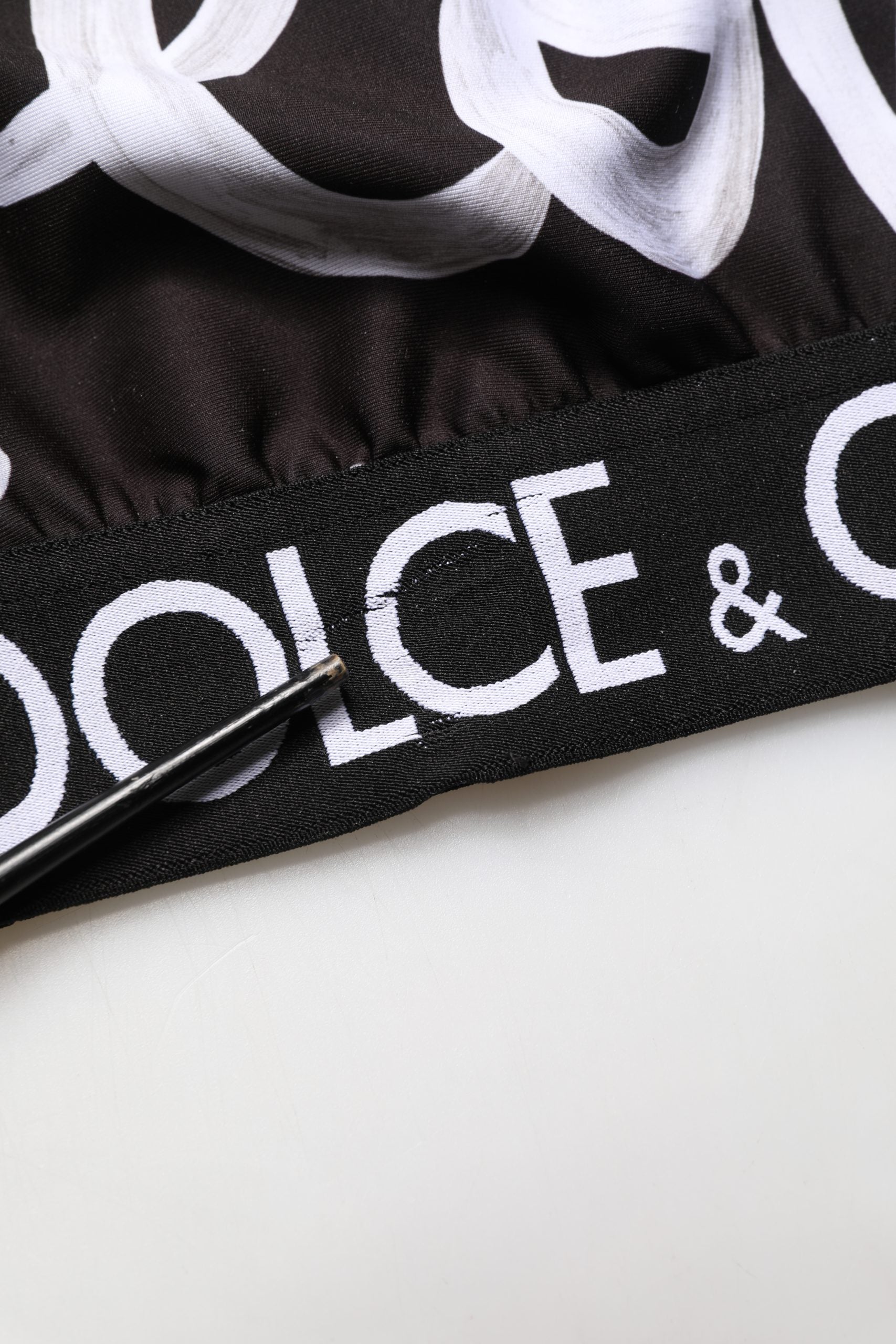 Dolce & Gabbana Black DG Love Yourself Sports Bra Cropped Top | Regal Royce
