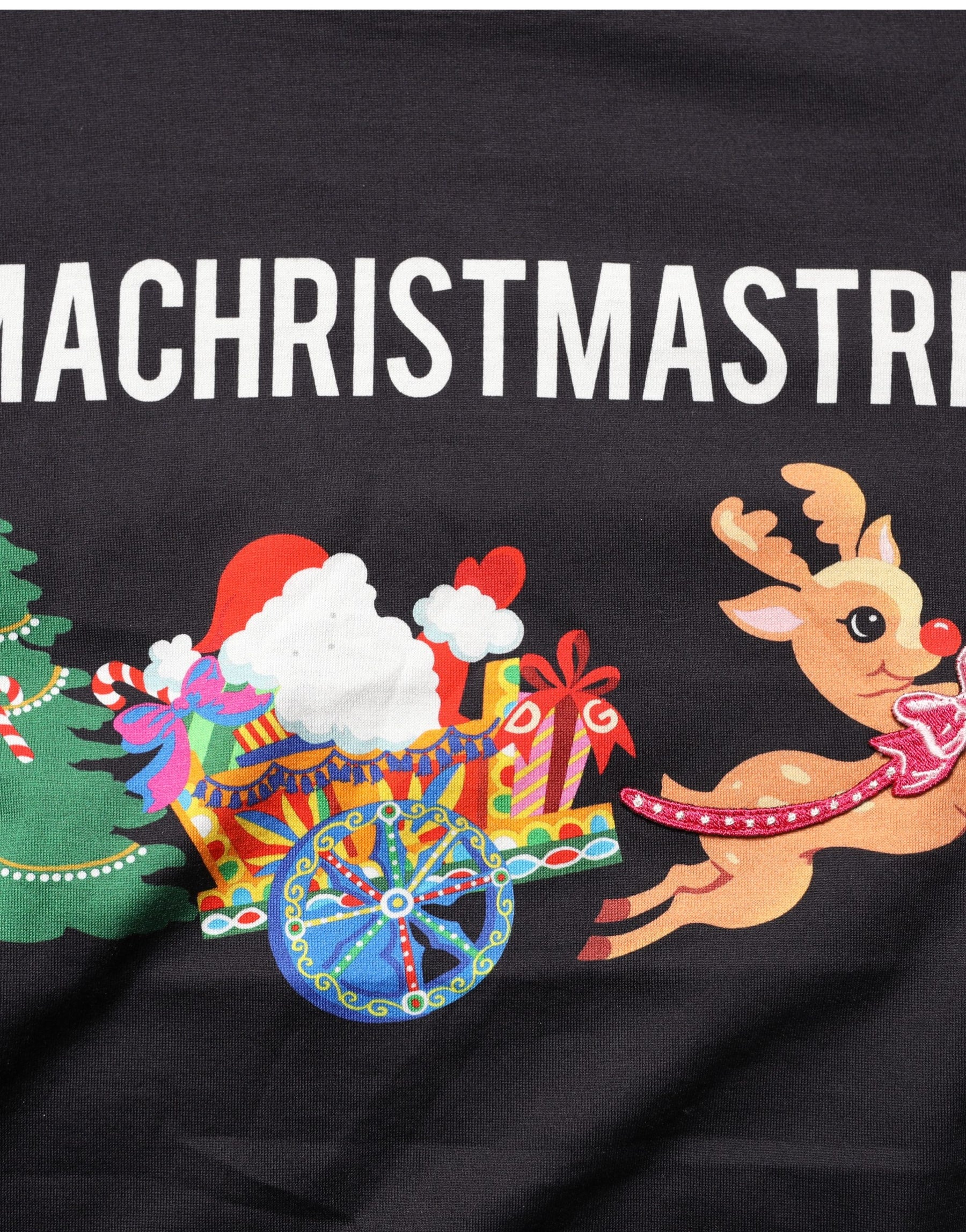 Dolce & Gabbana Black #IAMACHRISTMASTREE Print Cotton T-shirt | Regal Royce