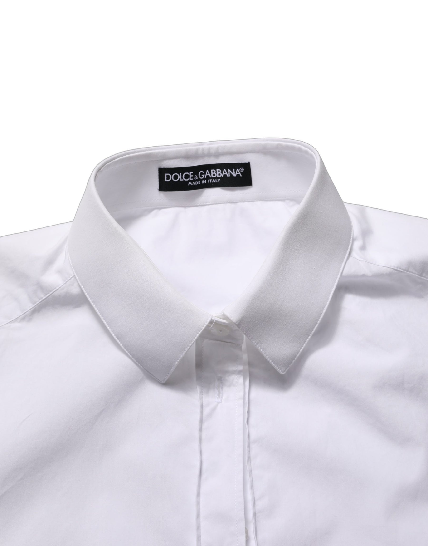 Dolce & Gabbana White Cotton Long Sleeve Button-Up Shirt Top | Regal Royce