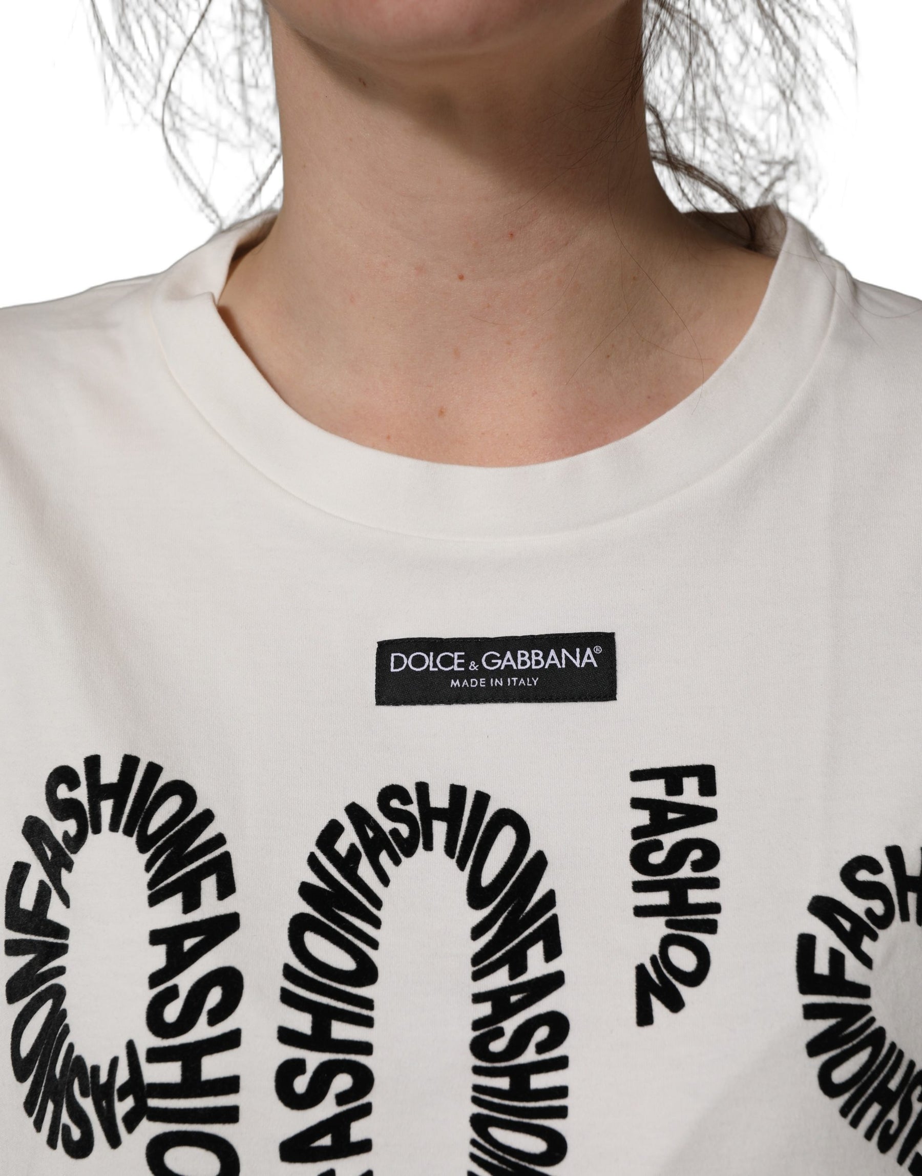 Dolce & Gabbana White Cotton Graphic Sleeveless Tank Top | Regal Royce