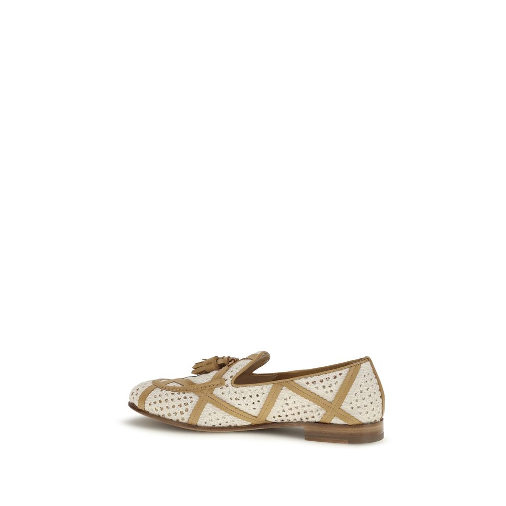 Fratelli Rossetti Beige Linen Slip-On Loafers | Regal Royce