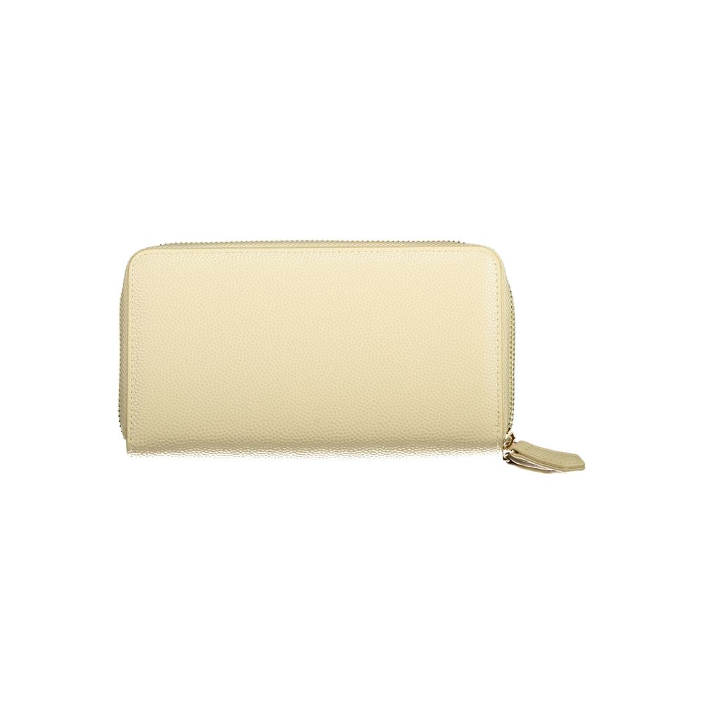 Mario Valentino Beige Polyurethane Women's Wallet with Coin Purse and Card Spaces | Regal Royce