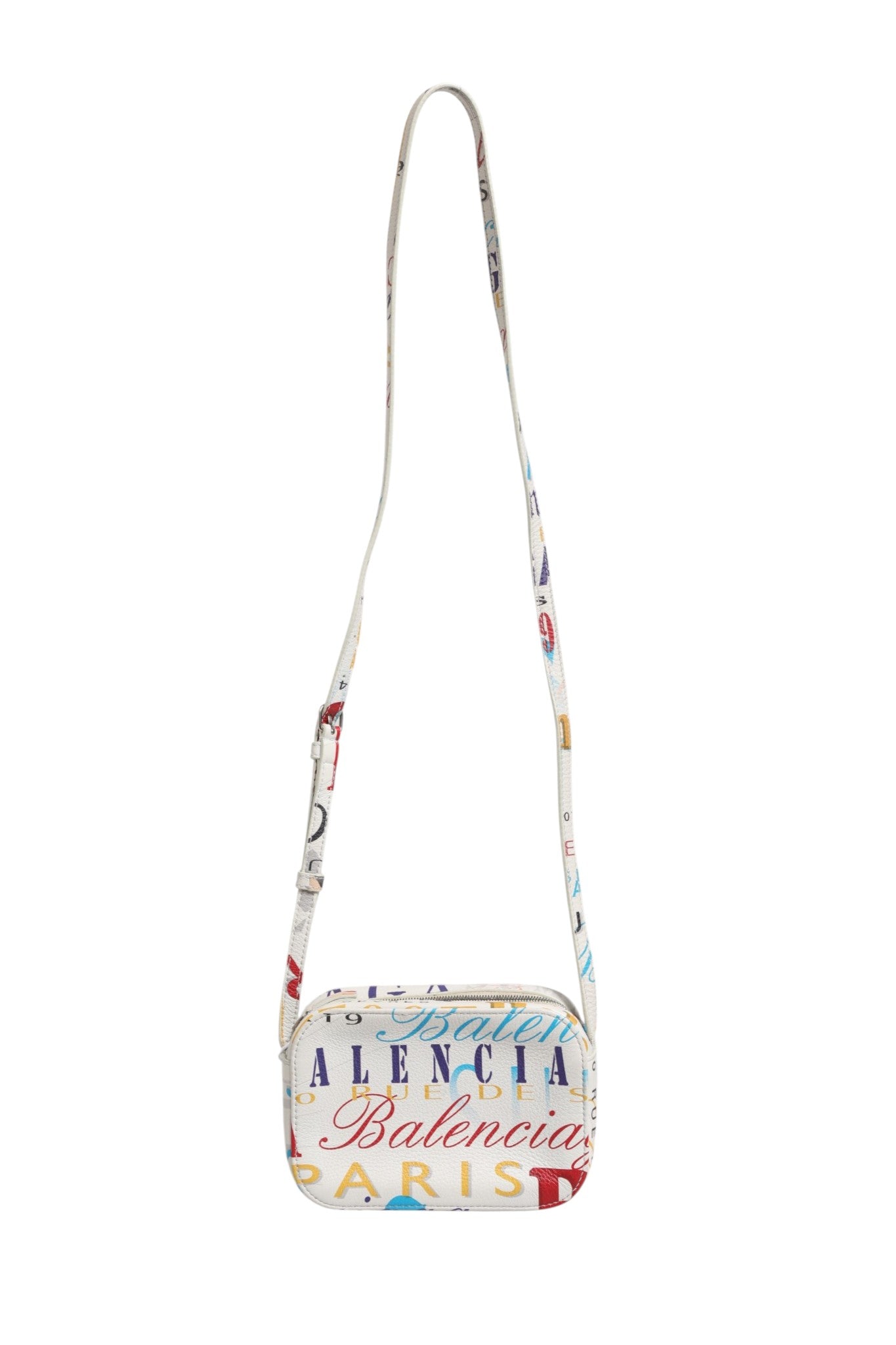 Balenciaga White Graffiti Print Leather Mini City Handbag | Regal Royce
