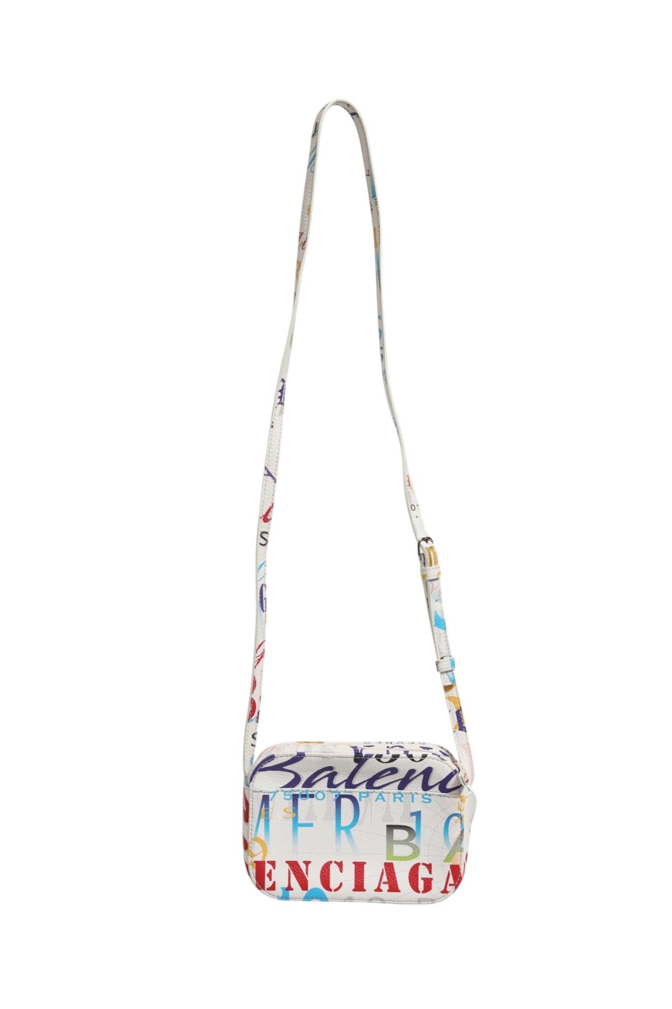 Balenciaga White Graffiti Print Leather Mini City Handbag | Regal Royce