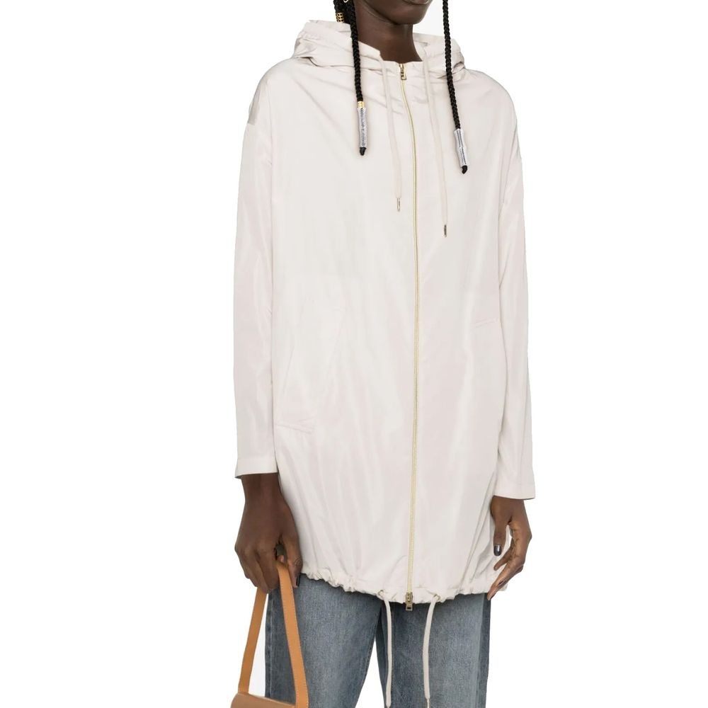 Herno White Polyester Coat | Regal Royce