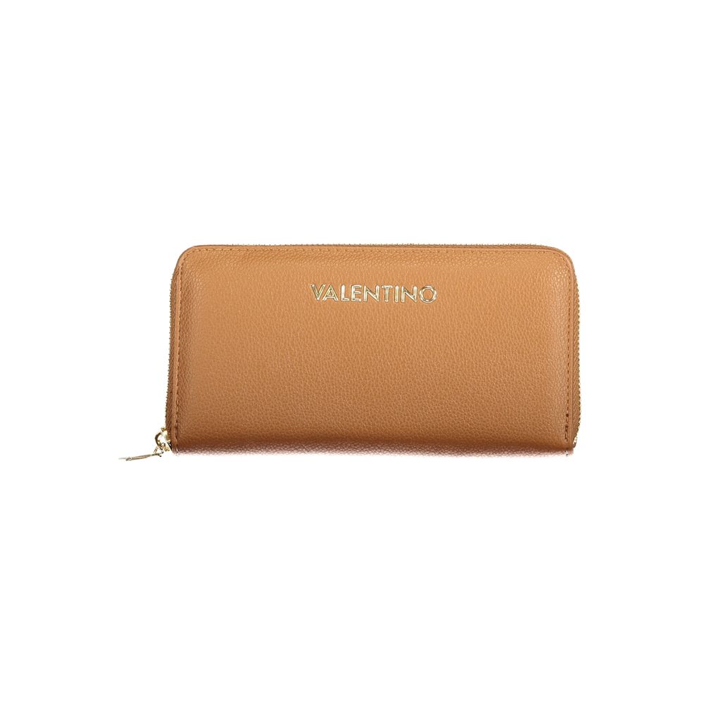Mario Valentino Brown Polyurethane Women Wallet with Zip Closure | Regal Royce