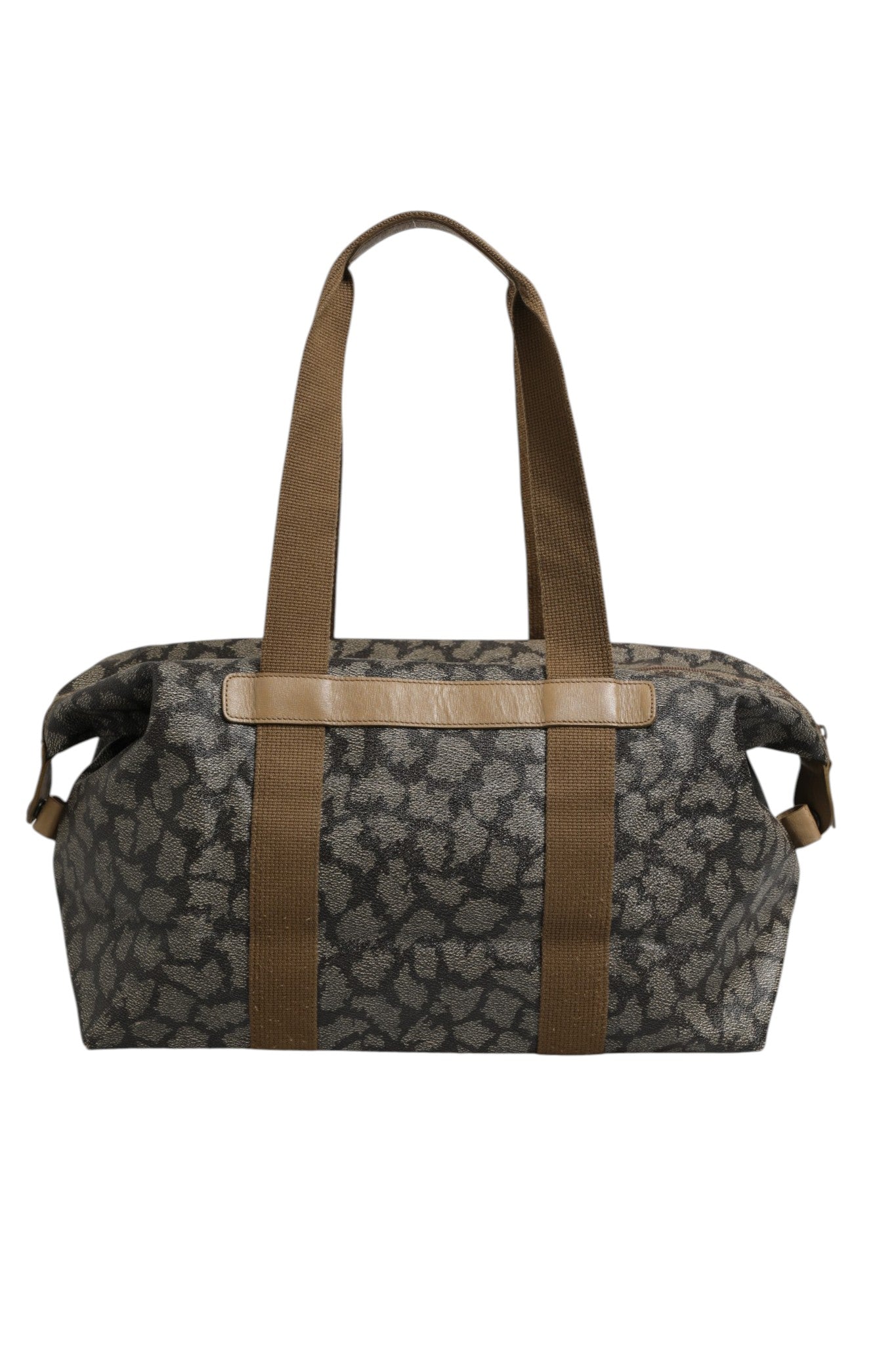 Saint Laurent Green and Brown Pattern Canvas Duffel Bag | Regal Royce
